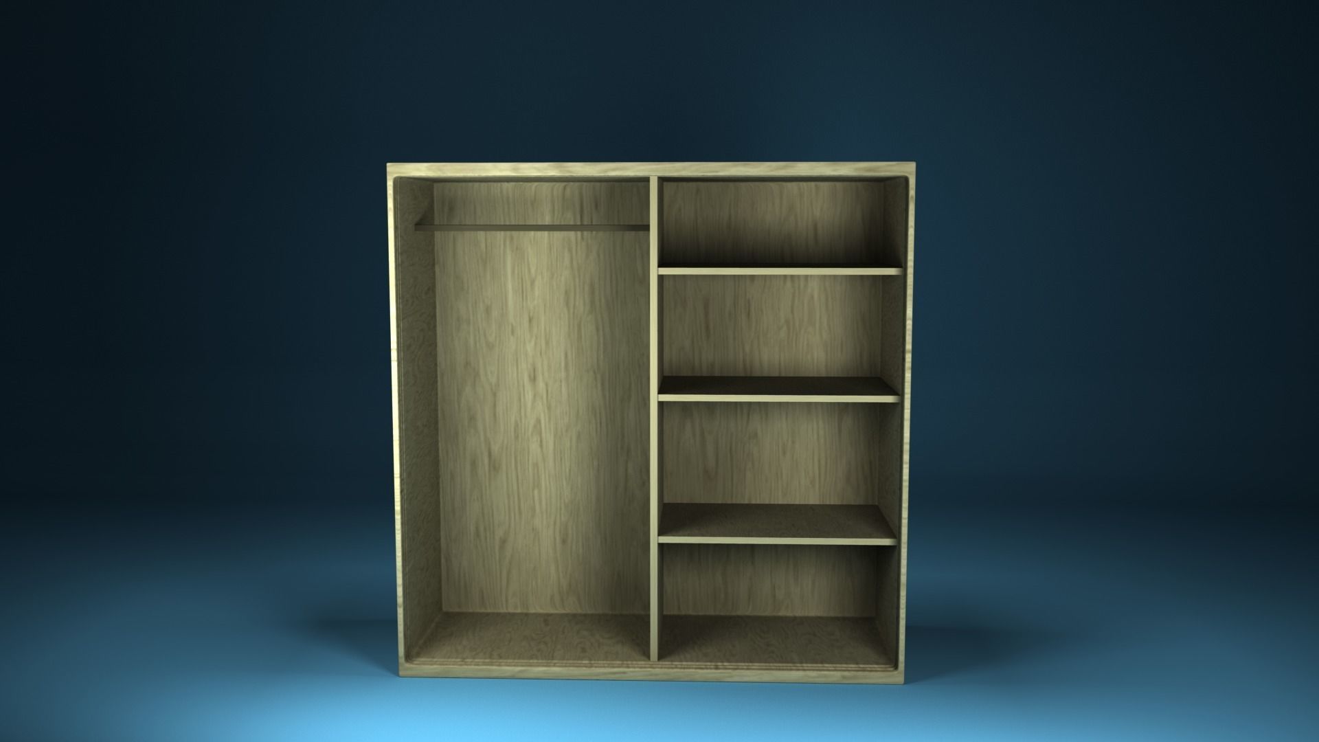wardrobe wooden cabinet 3D model_2