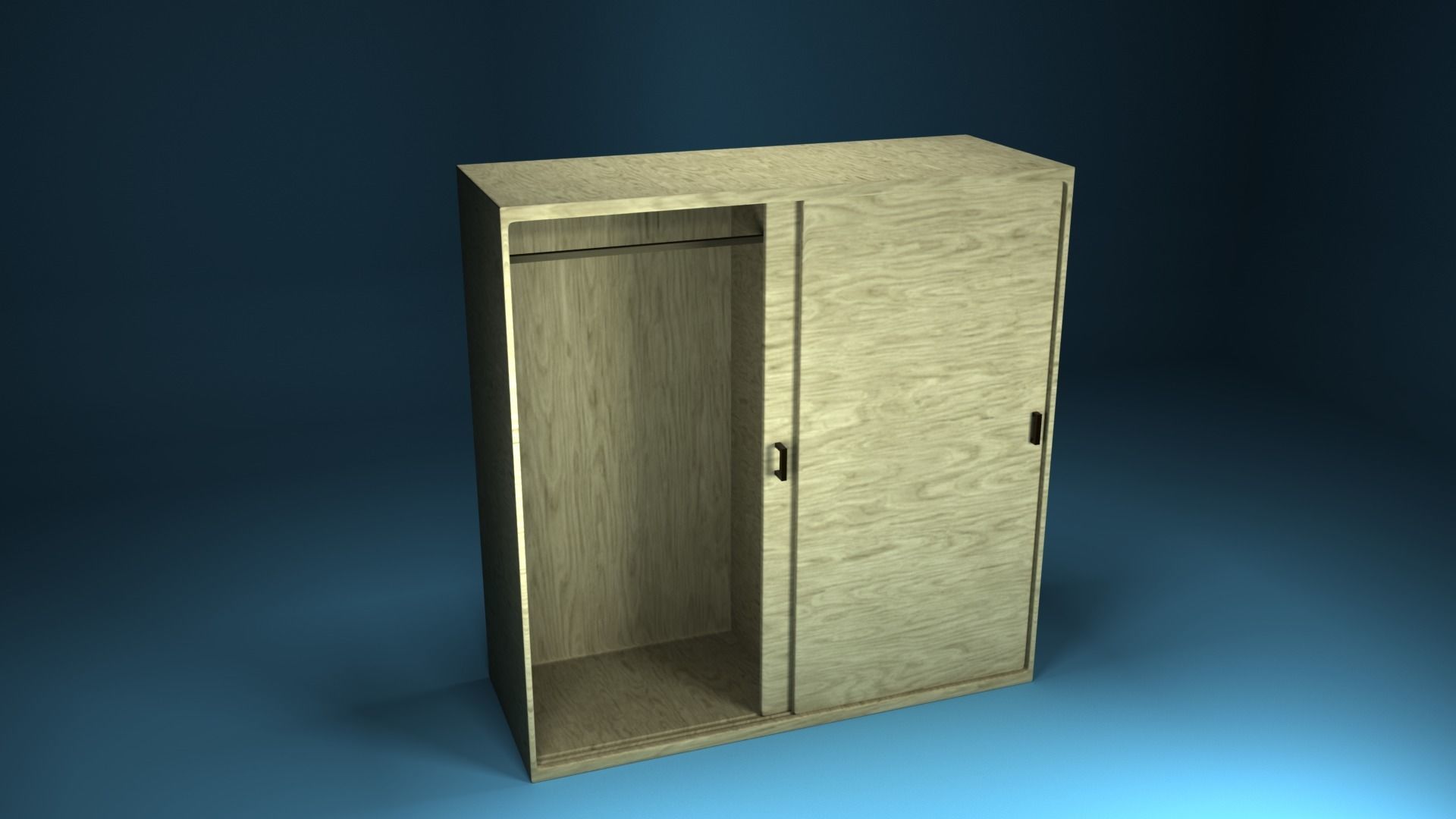 wardrobe wooden cabinet 3D model_1