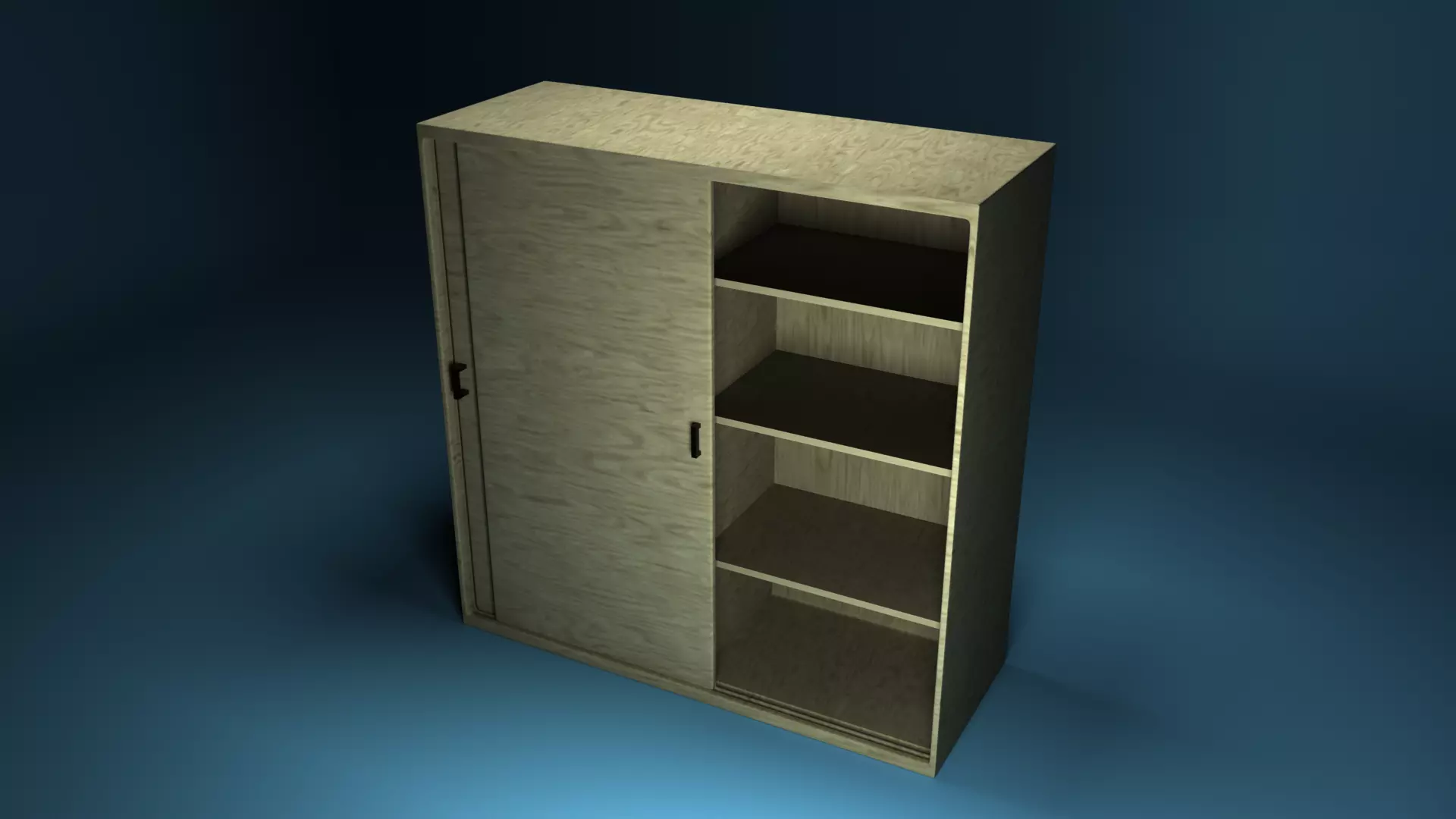 wardrobe wooden cabinet 3D model_0