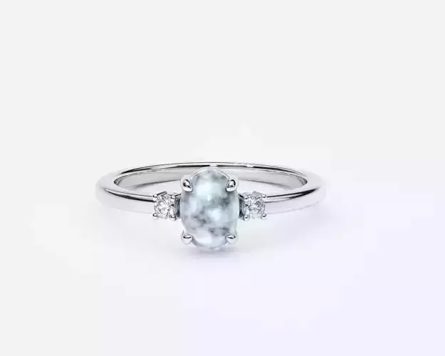 ZDR0174 aquamarine and diamond ring