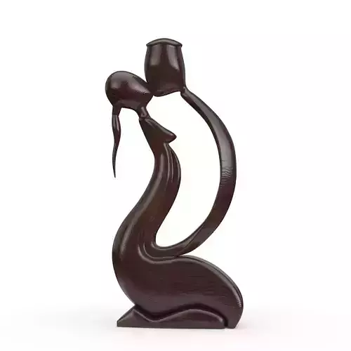 High Quality Abstract Wooden Man and Woman in Love Statue