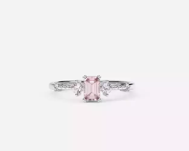 ZDR0175 morganite ring gold