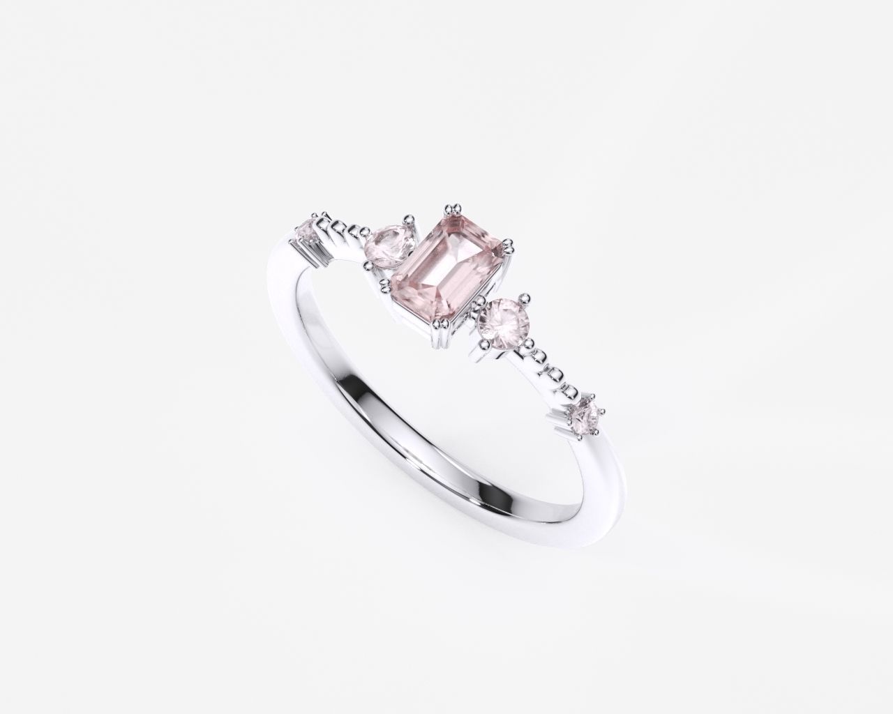 ZDR0175 morganite ring gold 3D print model_1