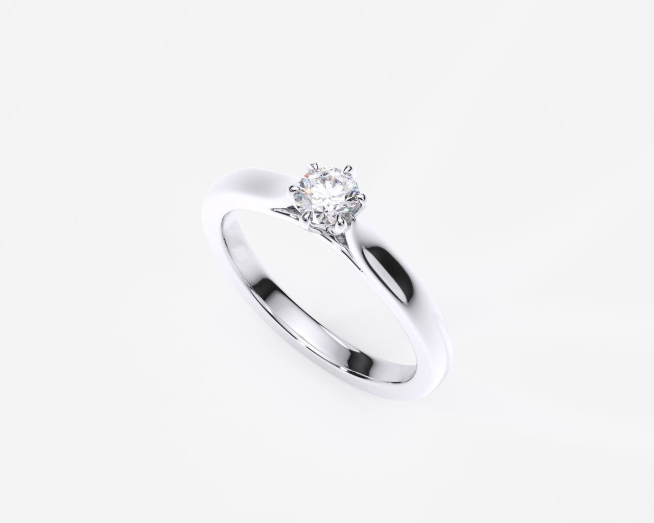 ZDR0177 engagement ring with diamond in center 3D print model_1