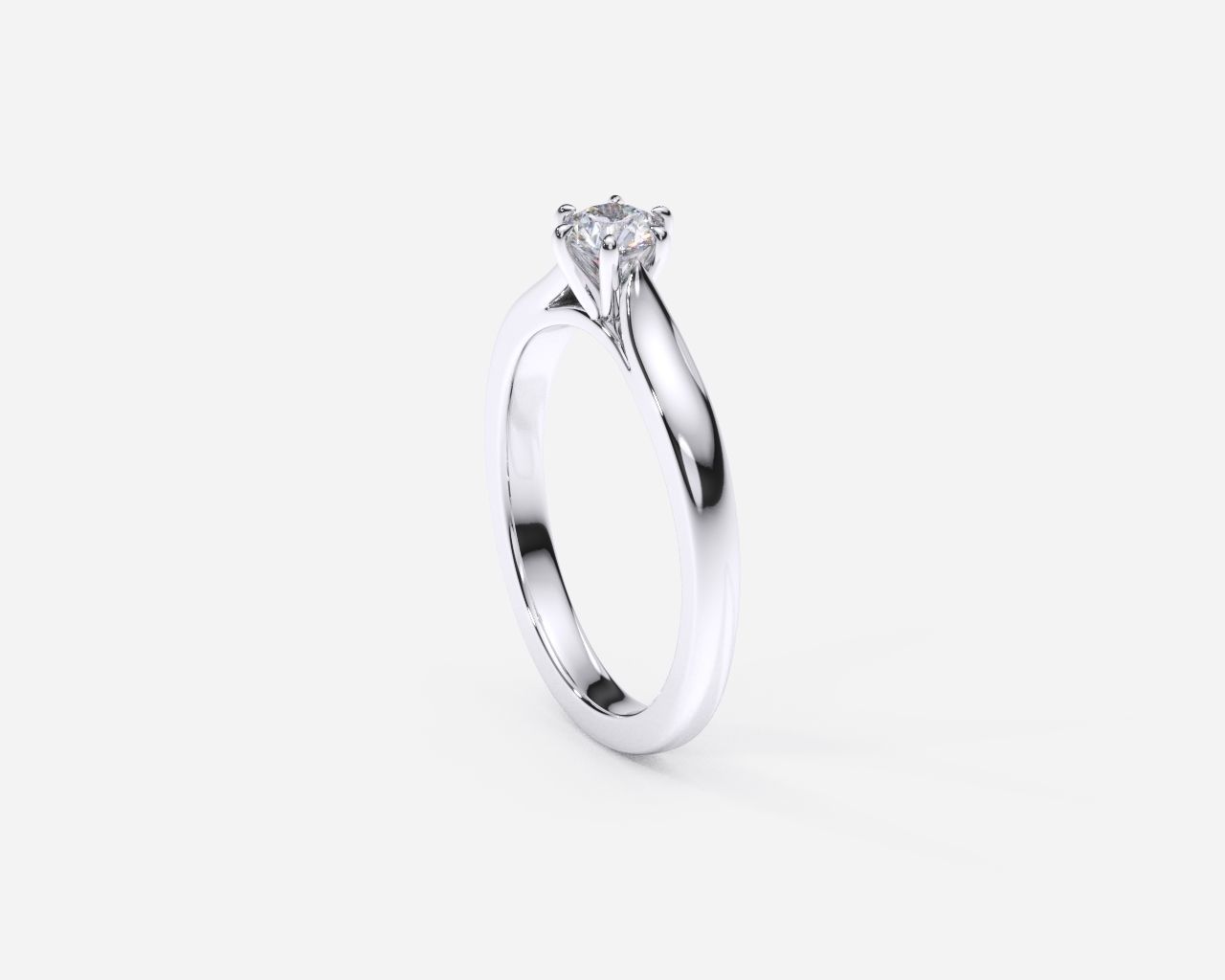 ZDR0177 engagement ring with diamond in center 3D print model_3