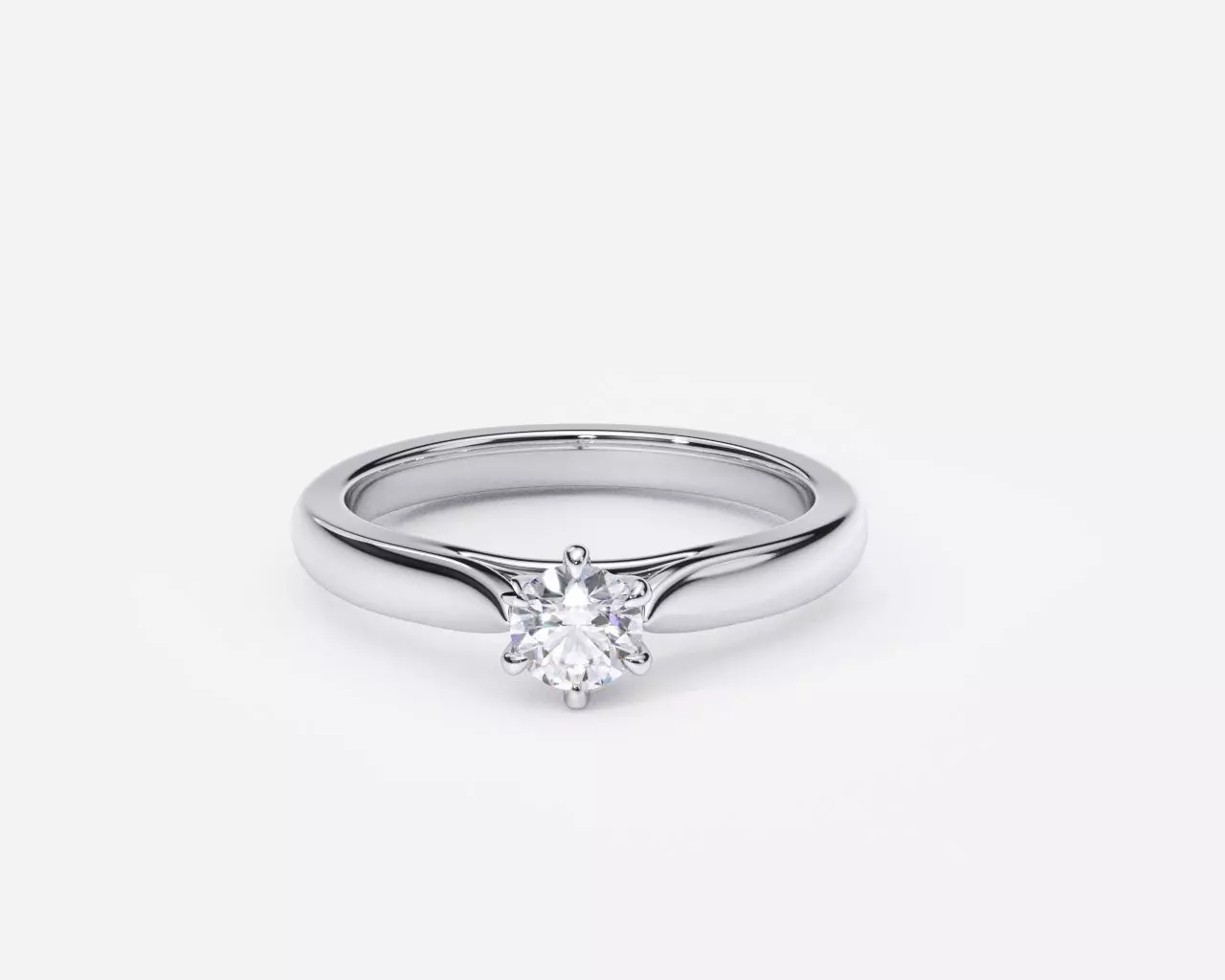 ZDR0177 engagement ring with diamond in center 3D print model_0