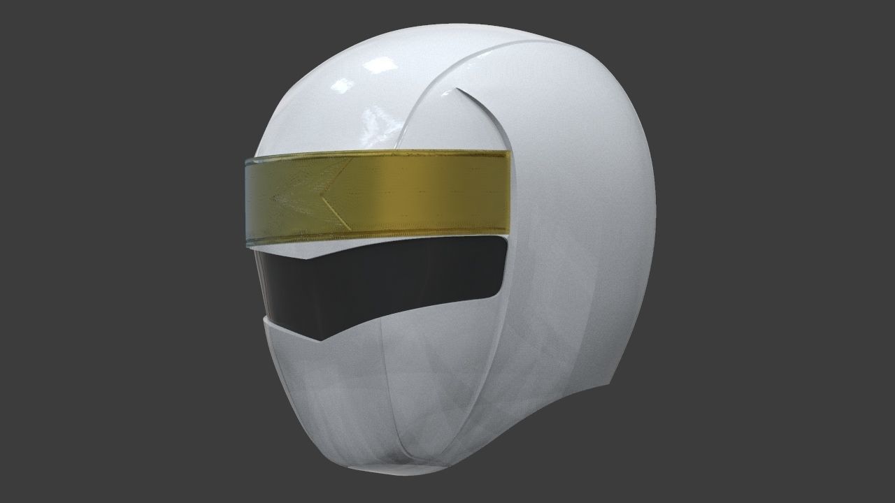 Power Ranger Alien Ranger White Helmet 3D print model_1