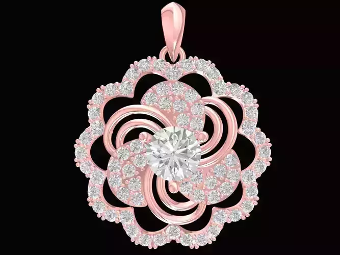 Luxury Flower Diamond Pendant for Women 3165