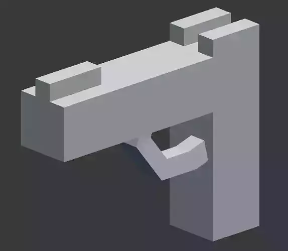lowpoly simple gun 