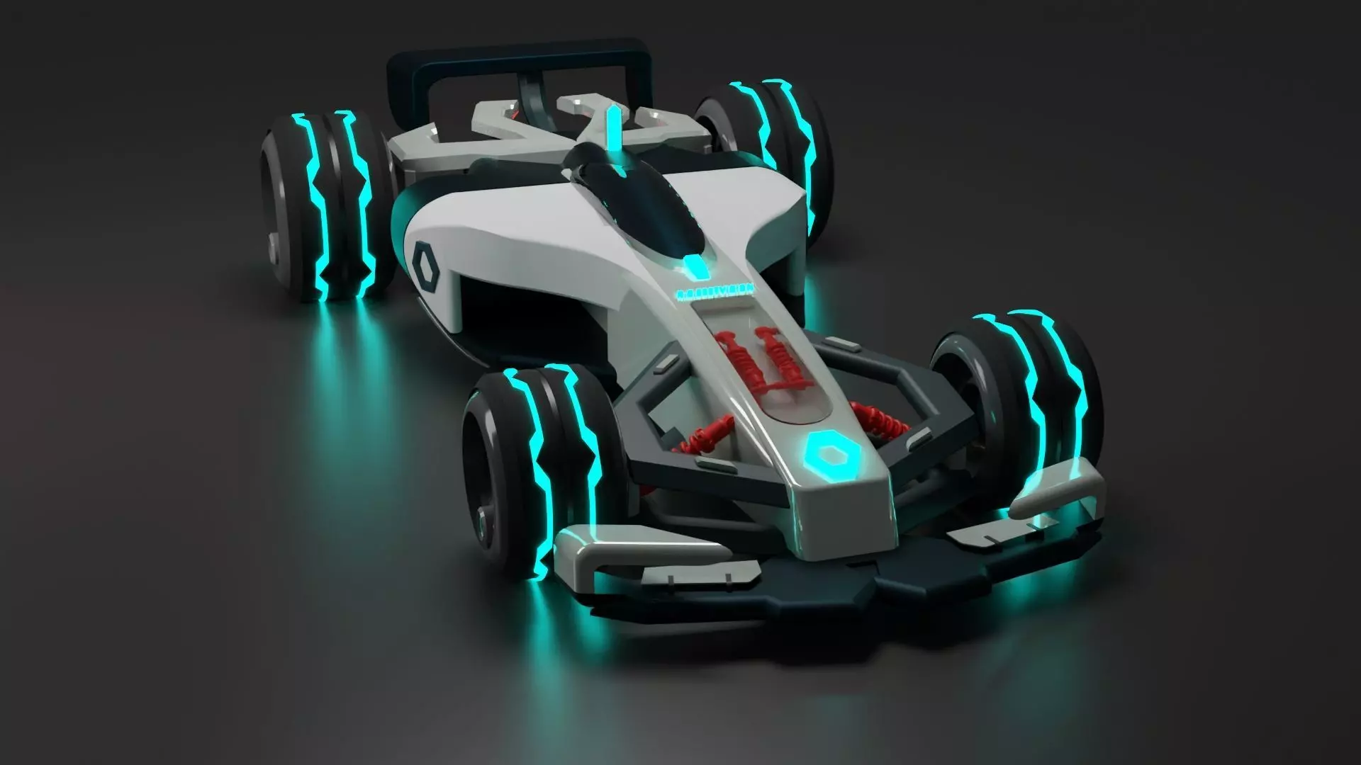 F1 car low poly 3D model