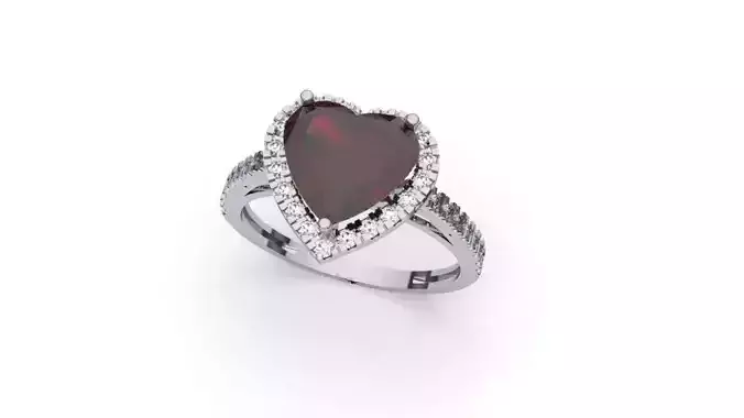 Fashion Heart Ring 3d Model