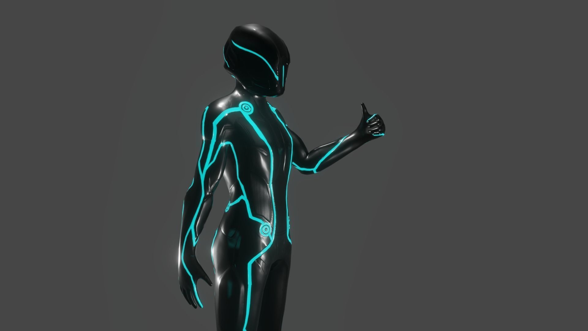 Tron Sci Fi Character 3D model_7
