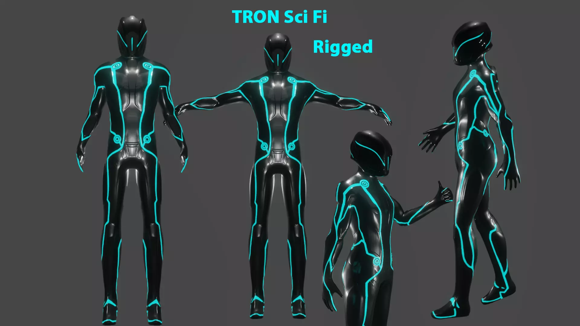 Tron Sci Fi Character 3D model_0