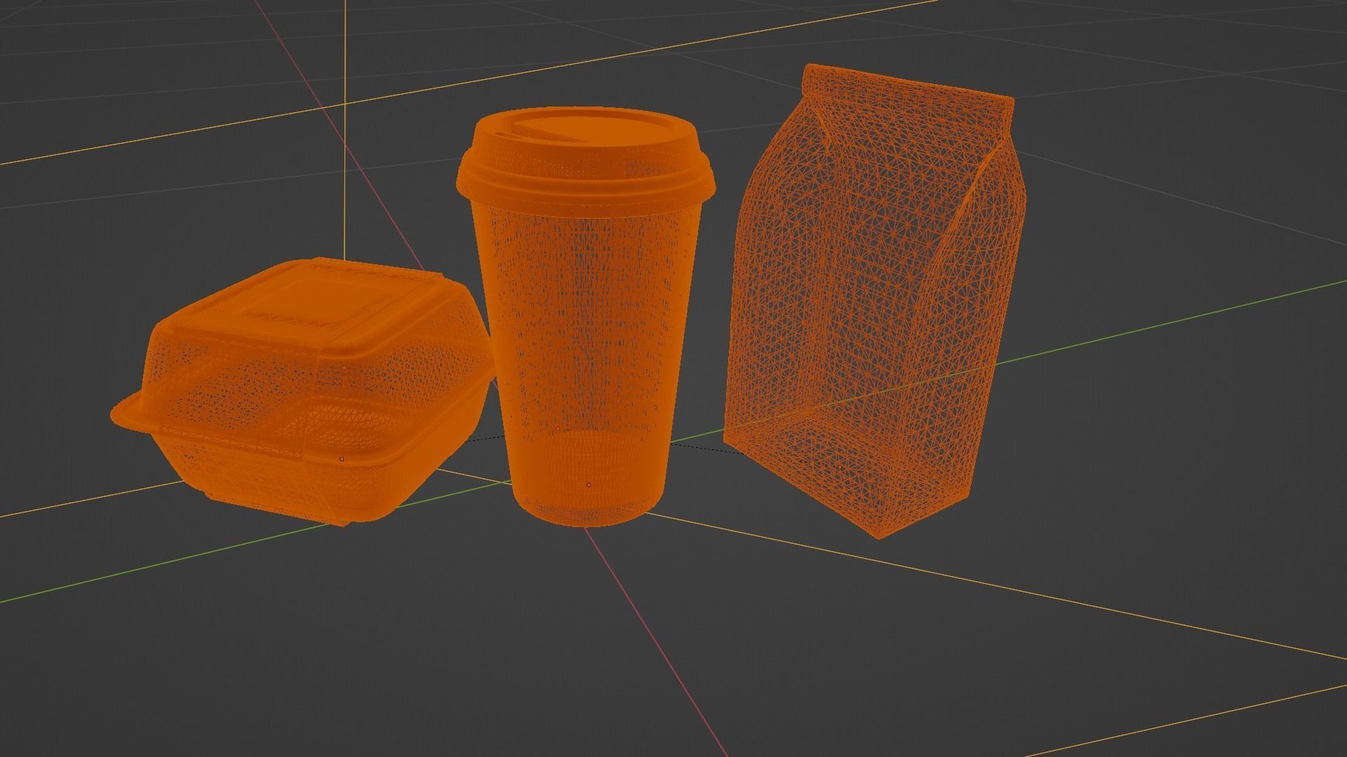 Hamburger Menu  Hamburger  Beverage Pommes Frites 3D model_6