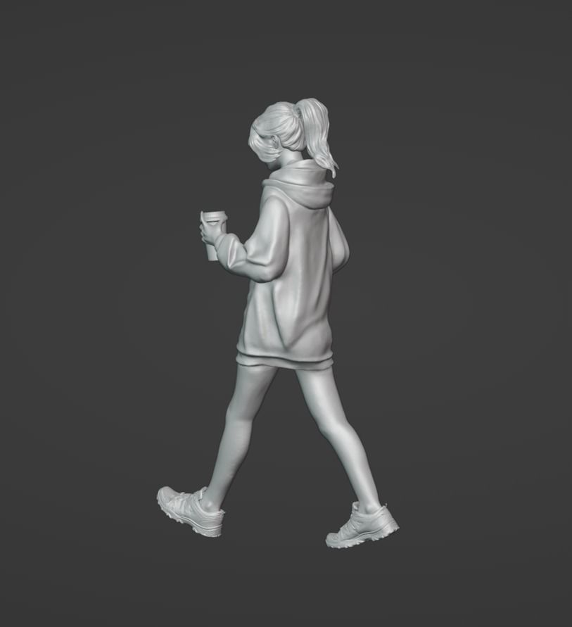 FIGURE GIRL WALKING SCALE 164 3D print model_2