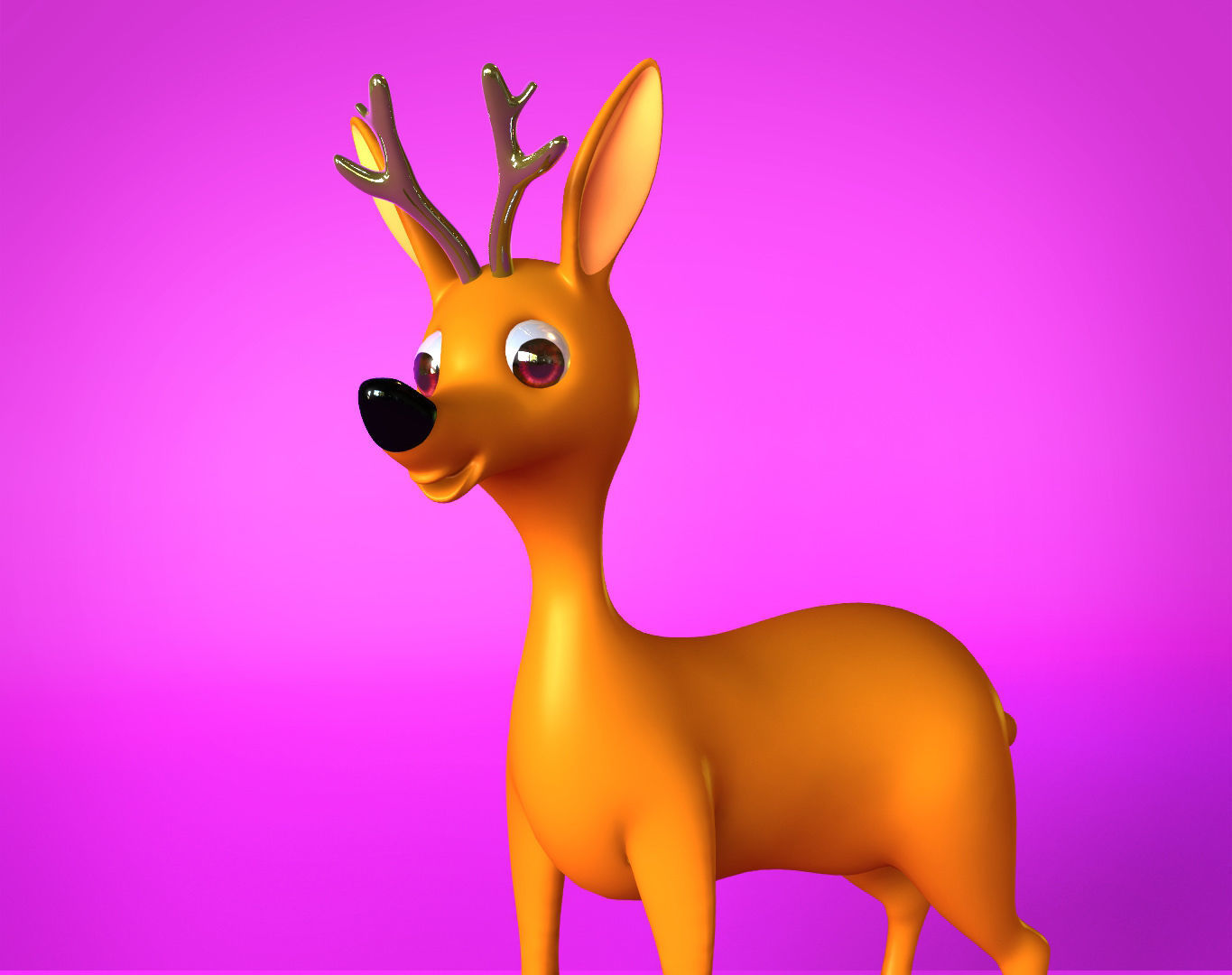 Deer character Low-poly 3D model_1