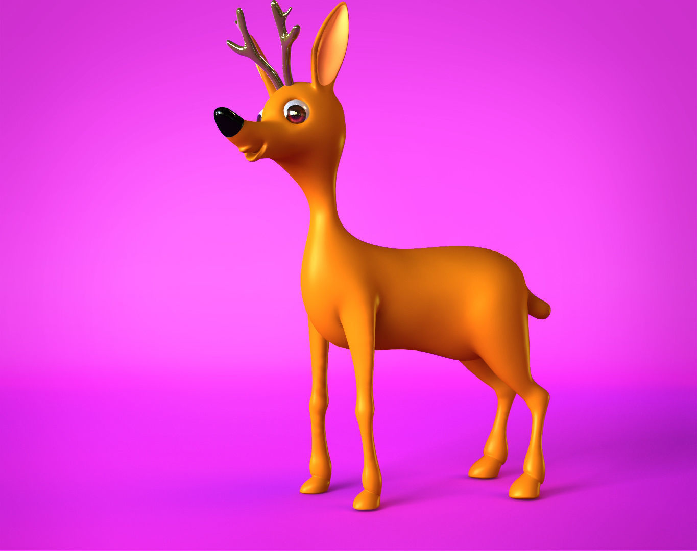 Deer character Low-poly 3D model_4