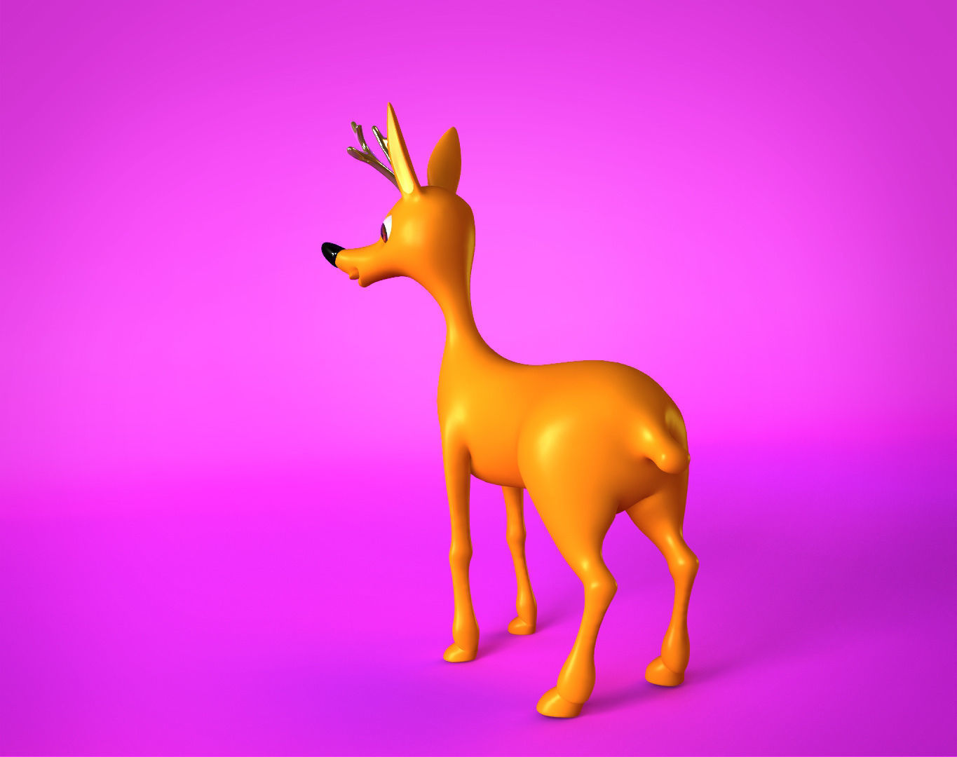 Deer character Low-poly 3D model_3
