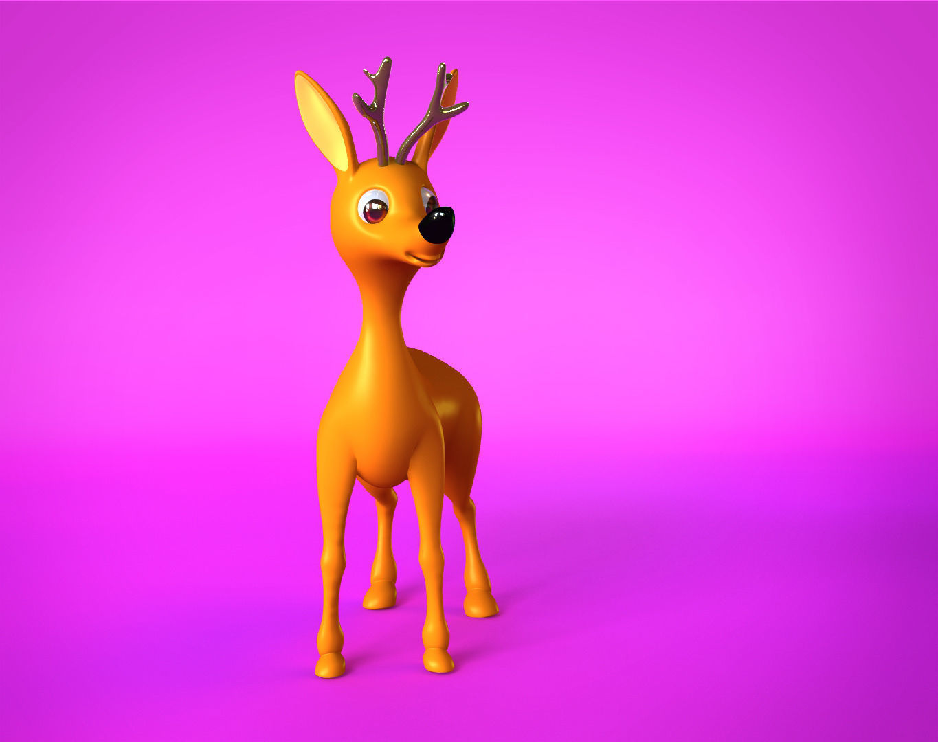 Deer character Low-poly 3D model_2