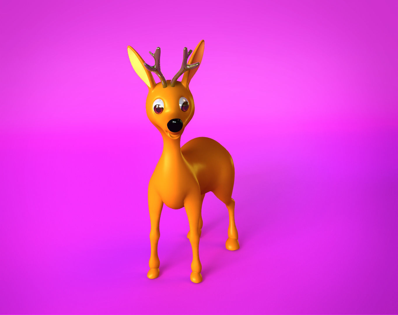Deer character Low-poly 3D model_6
