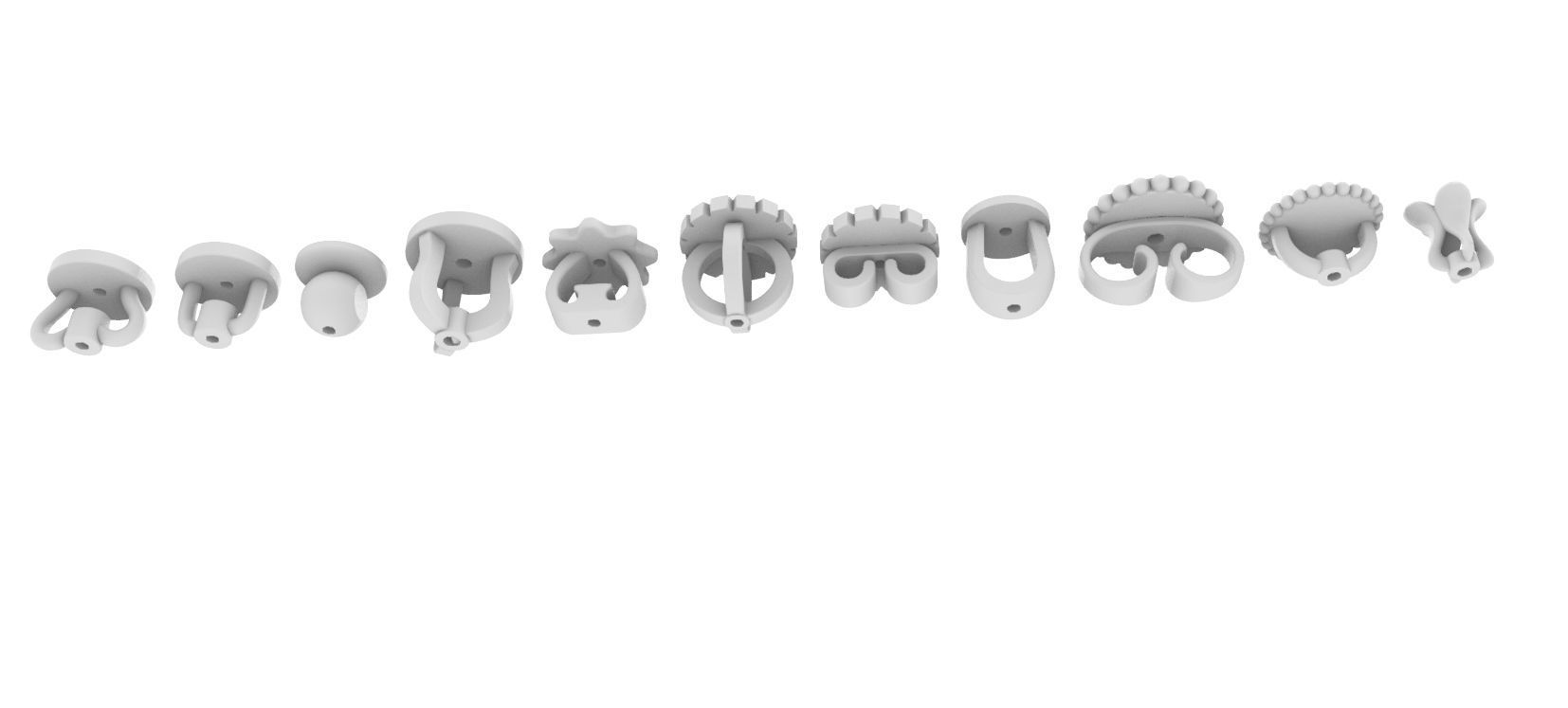 Screws for earrings 3D print model_4