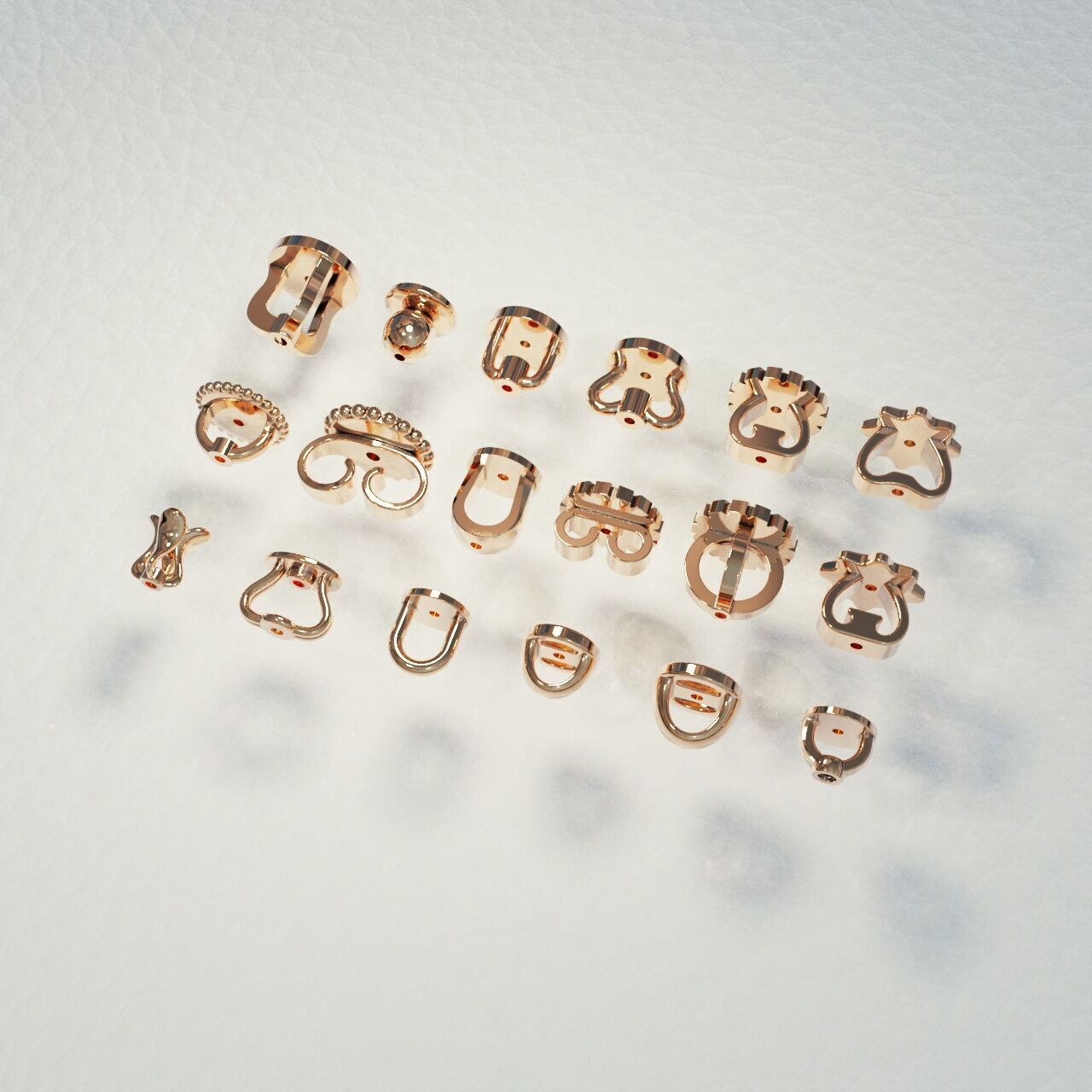 Screws for earrings 3D print model_1