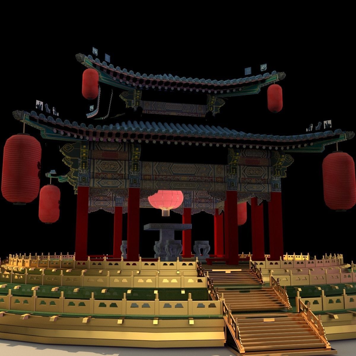 Chinese pavilion 3D model_5