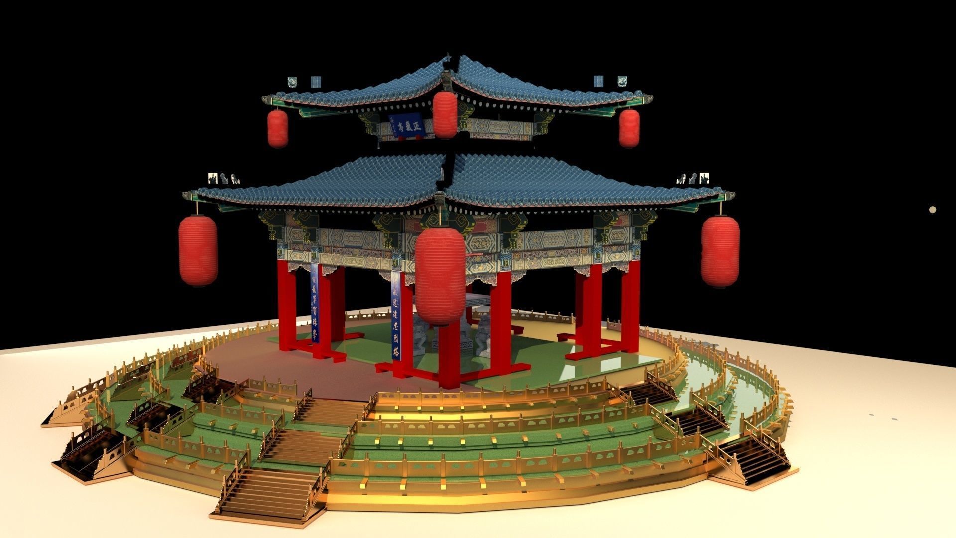 Chinese pavilion 3D model_1