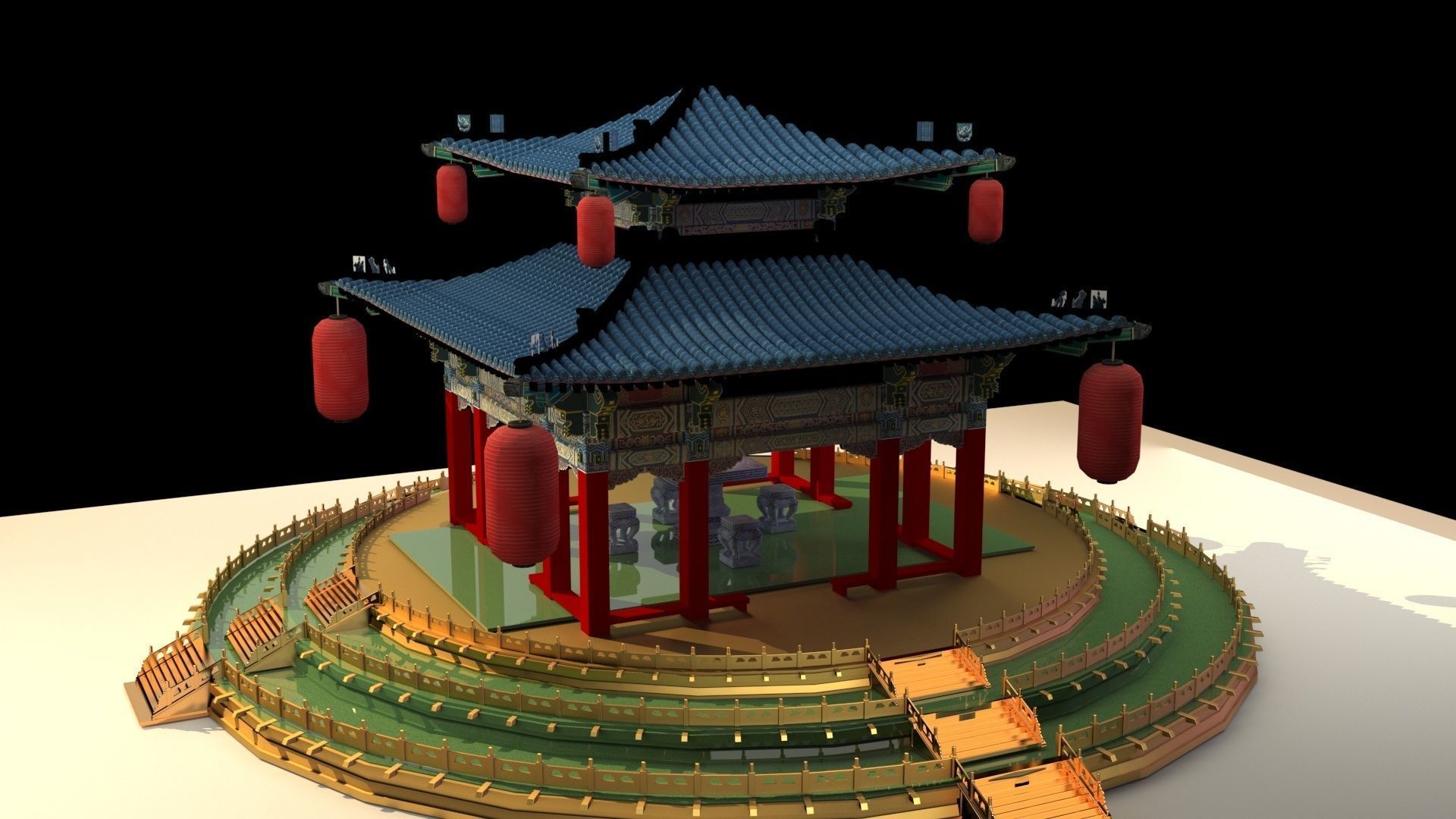 Chinese pavilion 3D model_4