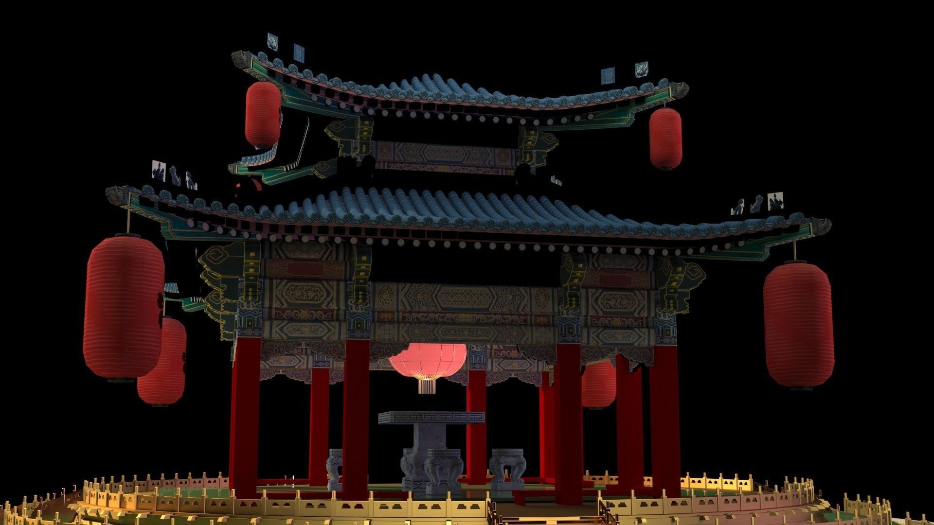 Chinese pavilion 3D model_2