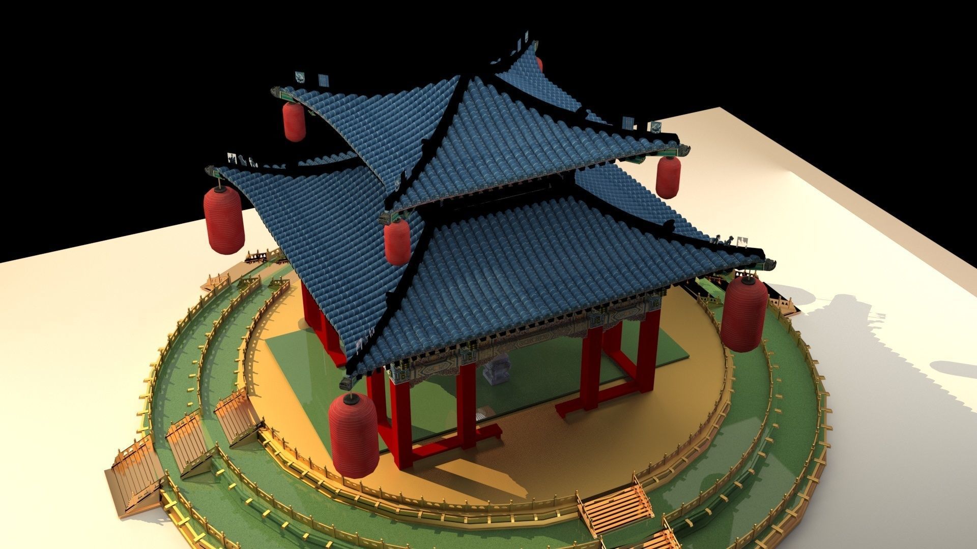 Chinese pavilion 3D model_3