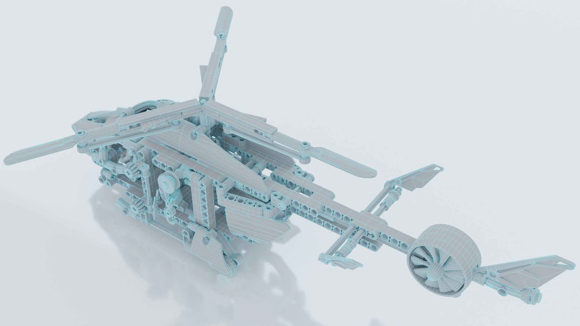 Lego Helicopter UA AIR FORCE 3D model_29