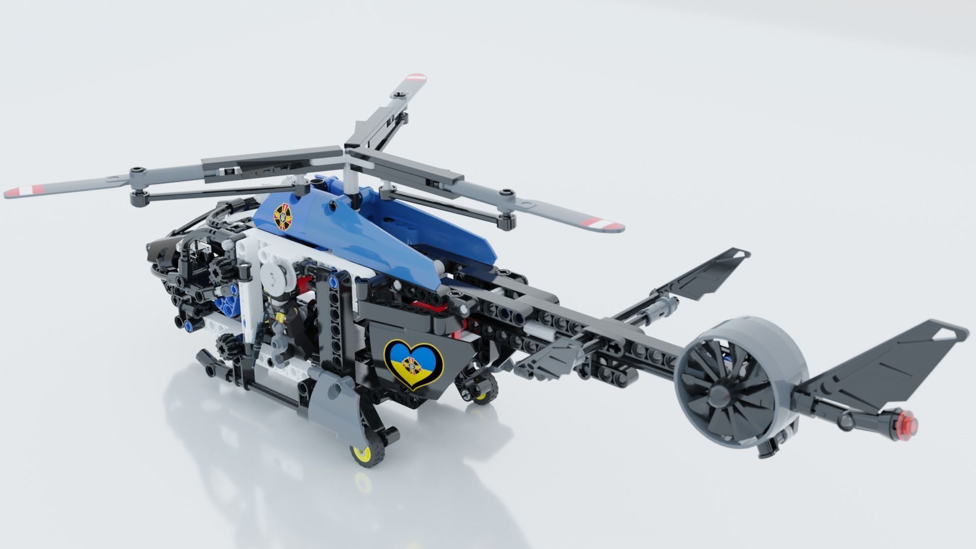 Lego Helicopter UA AIR FORCE 3D model_10