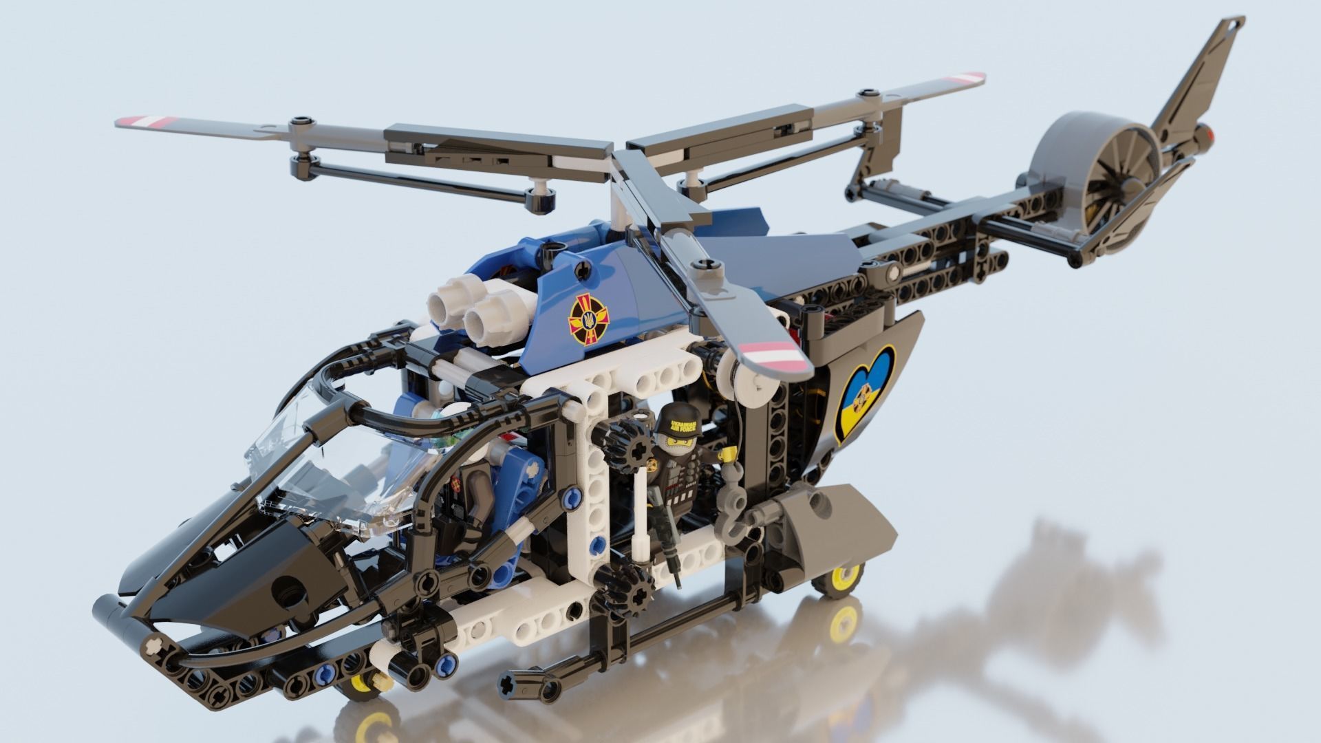 Lego Helicopter UA AIR FORCE 3D model_3