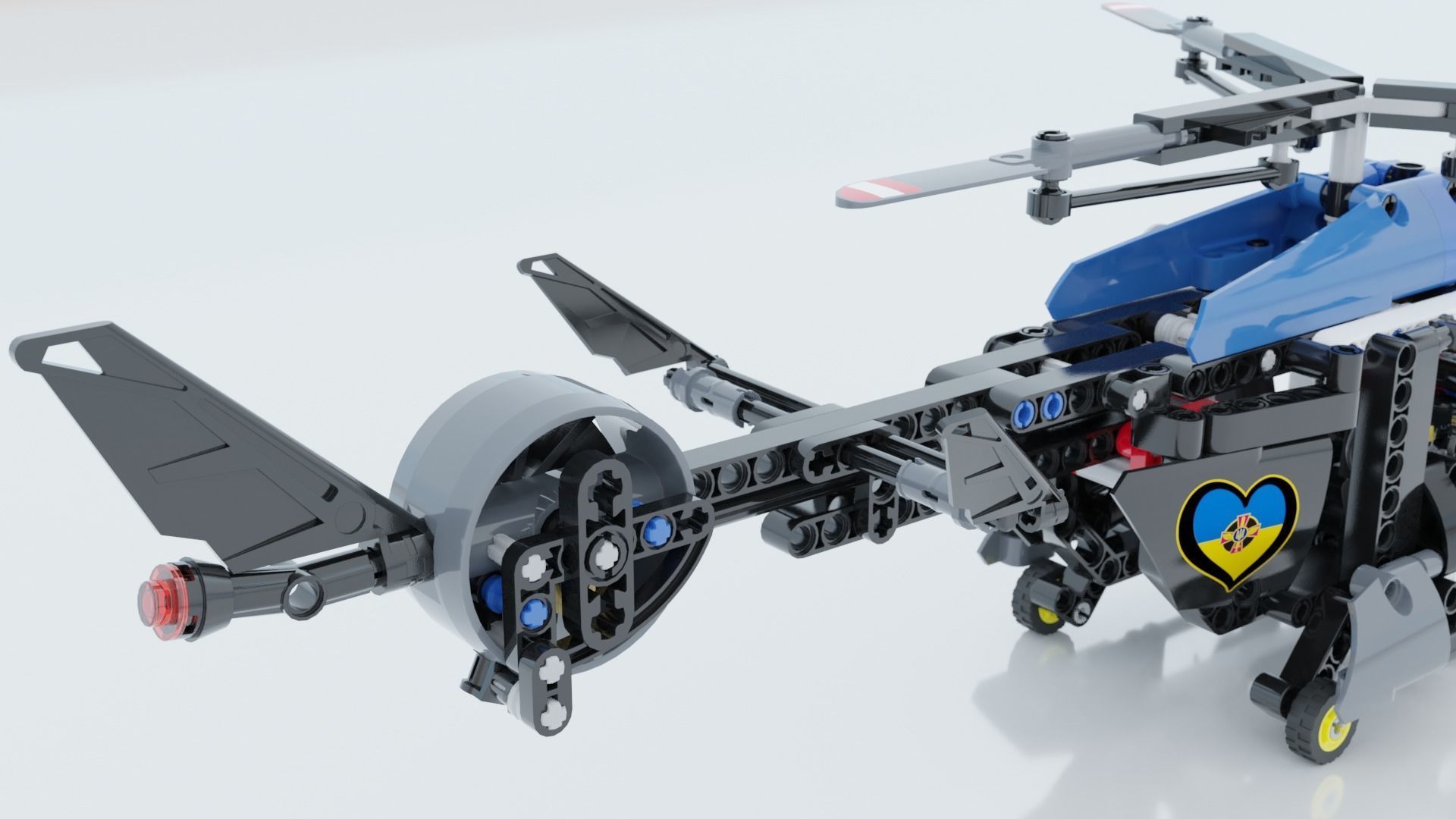 Lego Helicopter UA AIR FORCE 3D model_11