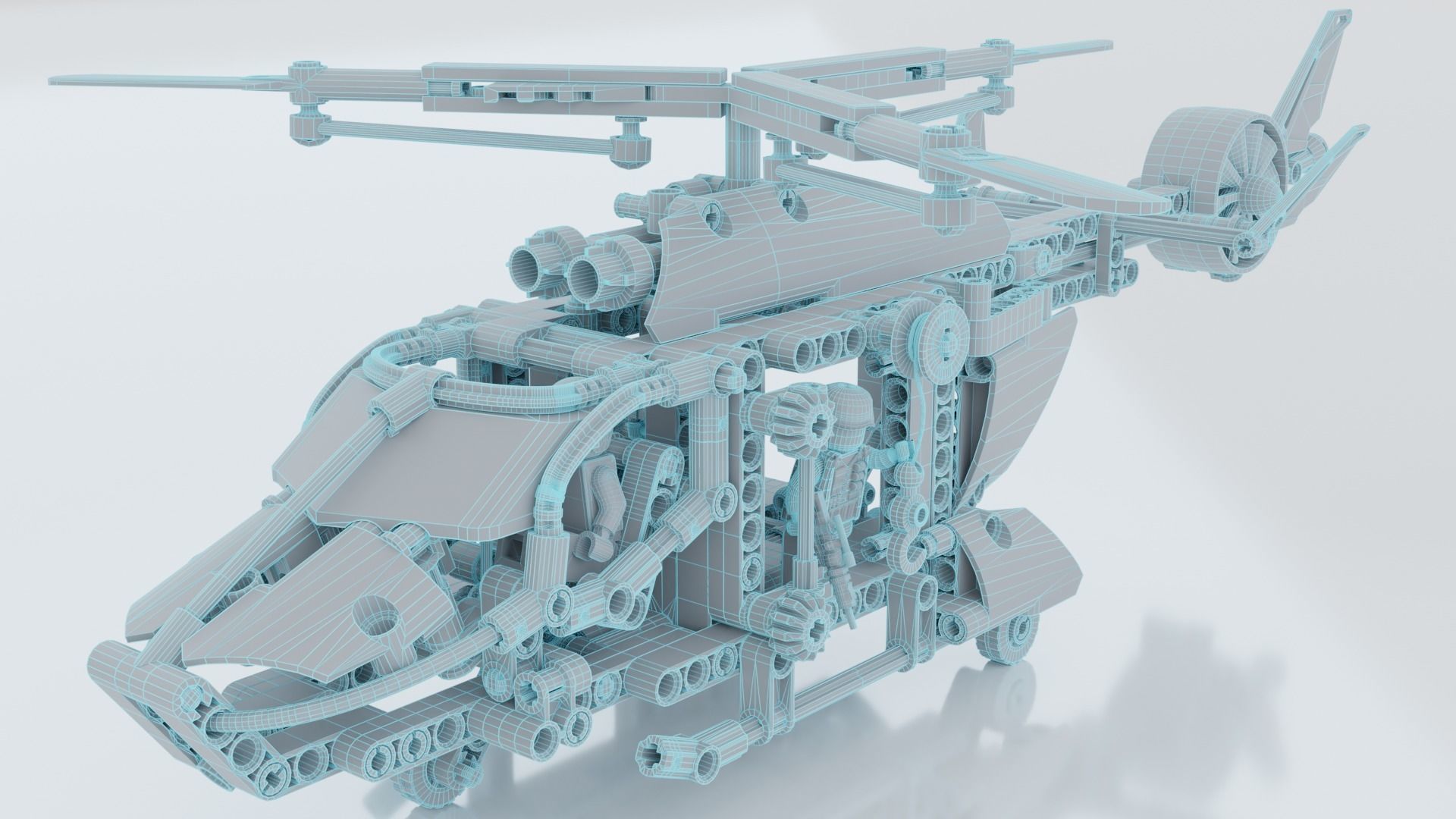 Lego Helicopter UA AIR FORCE 3D model_33