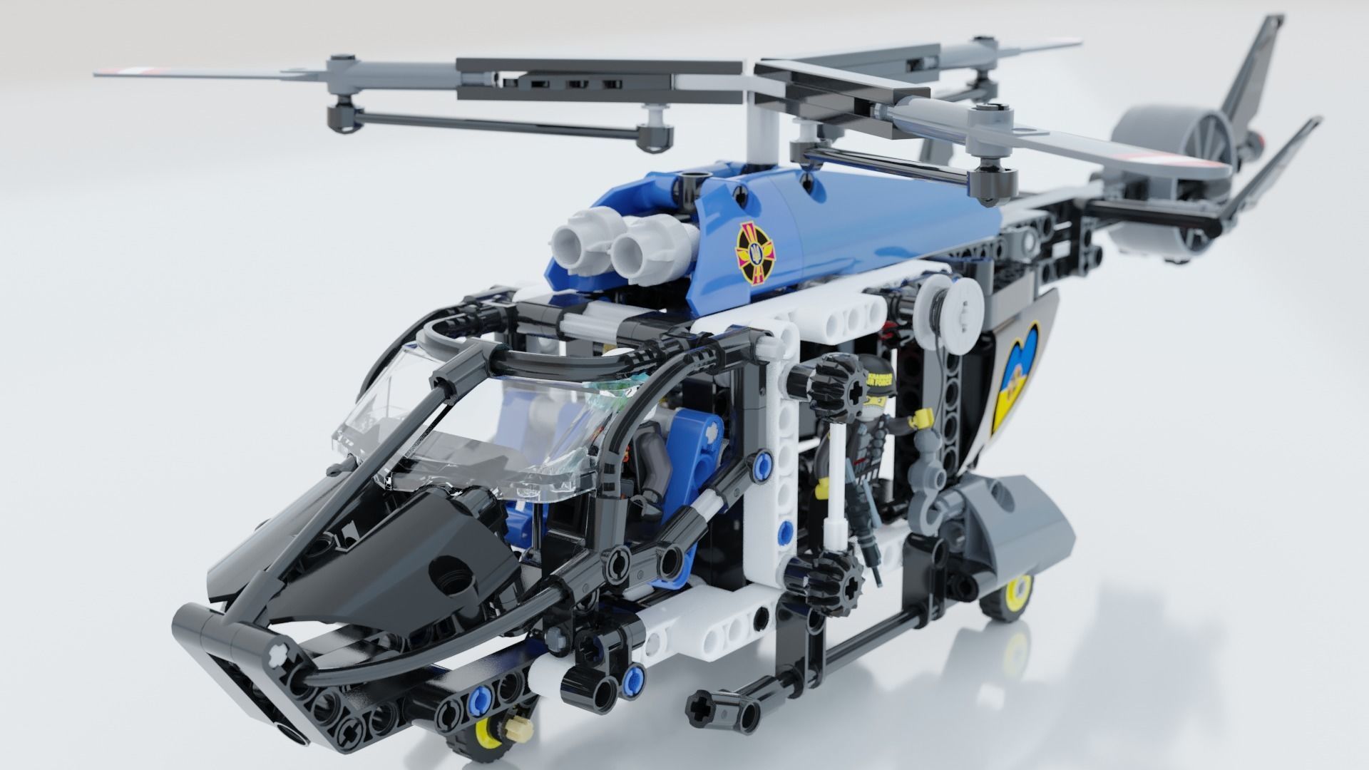 Lego Helicopter UA AIR FORCE 3D model_6