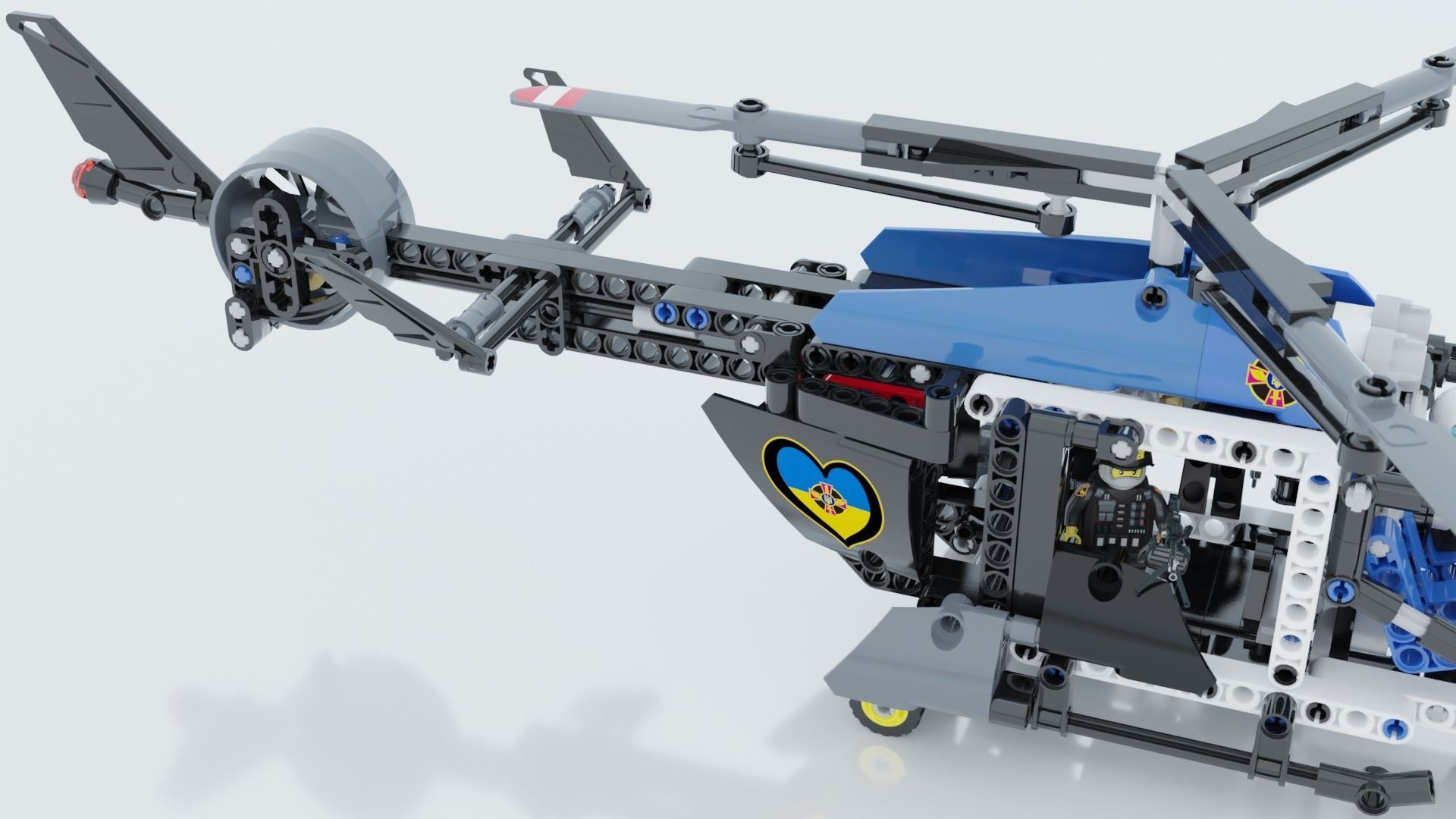 Lego Helicopter UA AIR FORCE 3D model_12