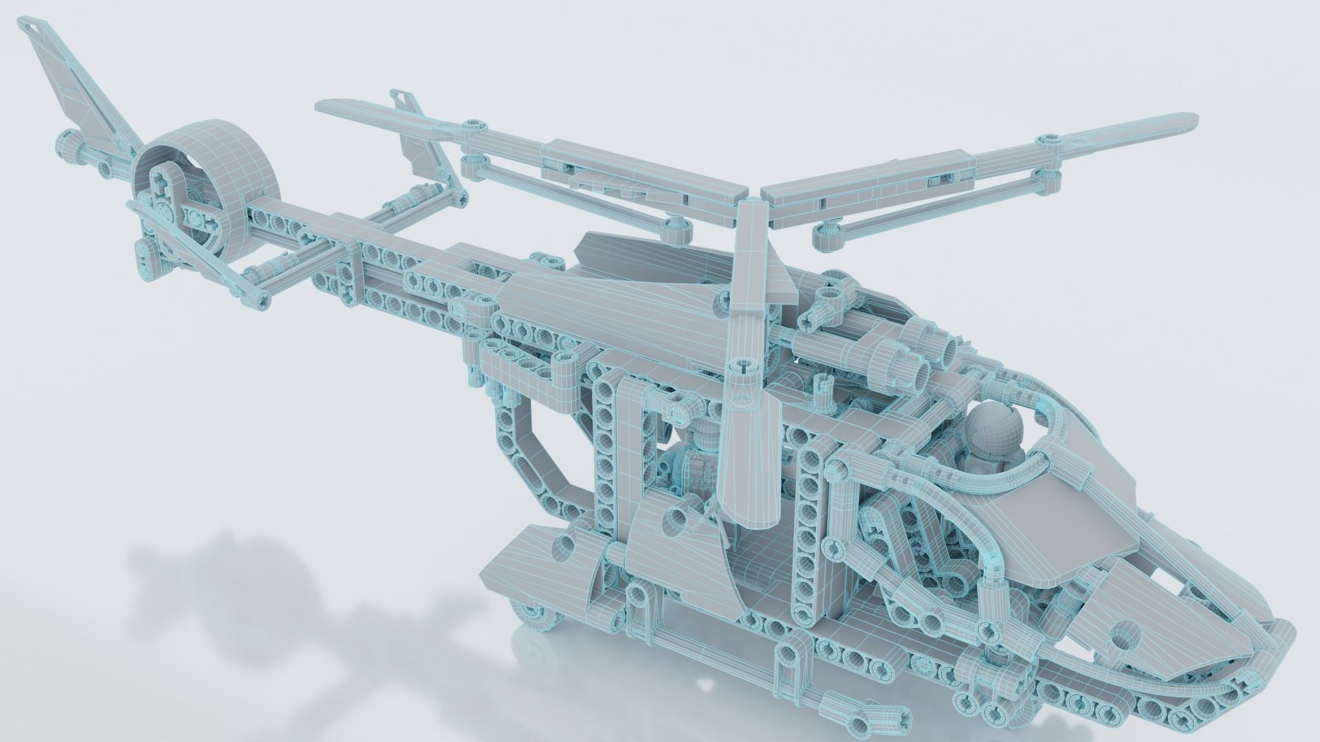 Lego Helicopter UA AIR FORCE 3D model_30
