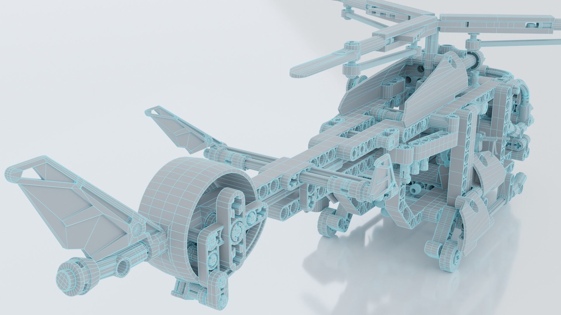 Lego Helicopter UA AIR FORCE 3D model_32