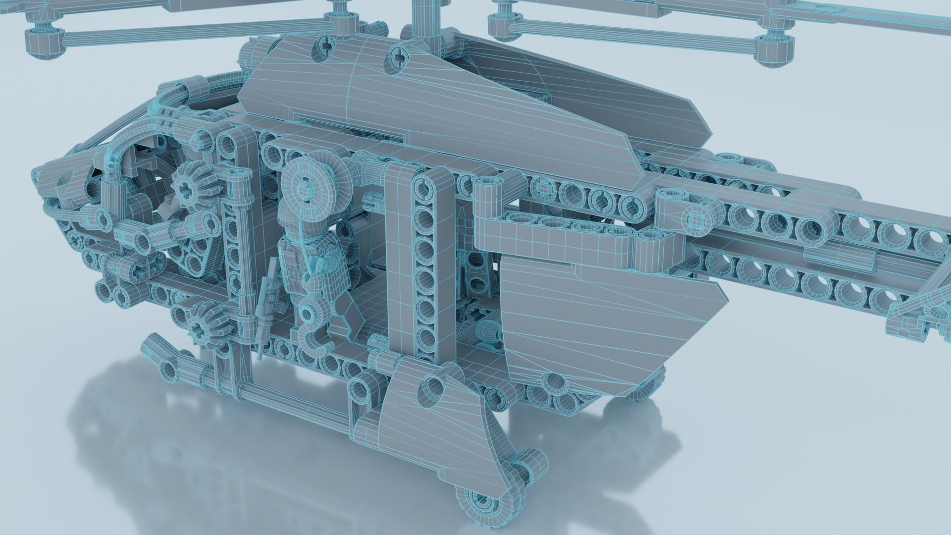 Lego Helicopter UA AIR FORCE 3D model_26