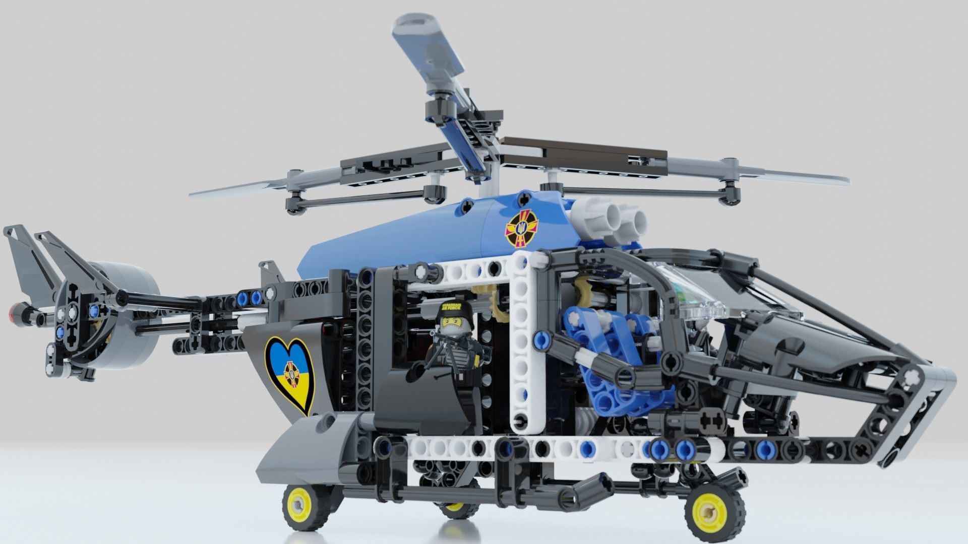 Lego Helicopter UA AIR FORCE 3D model_13