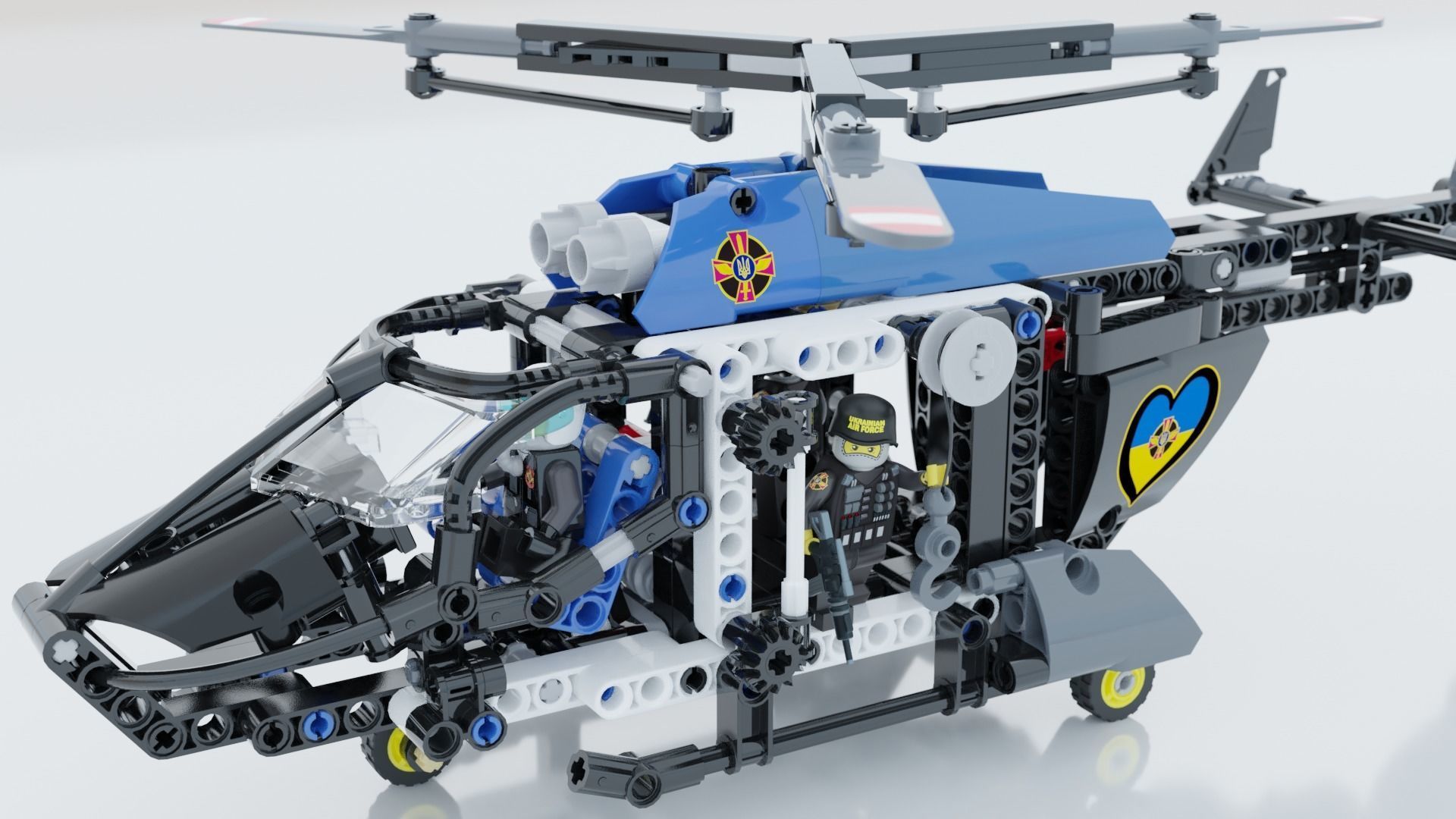 Lego Helicopter UA AIR FORCE 3D model_7
