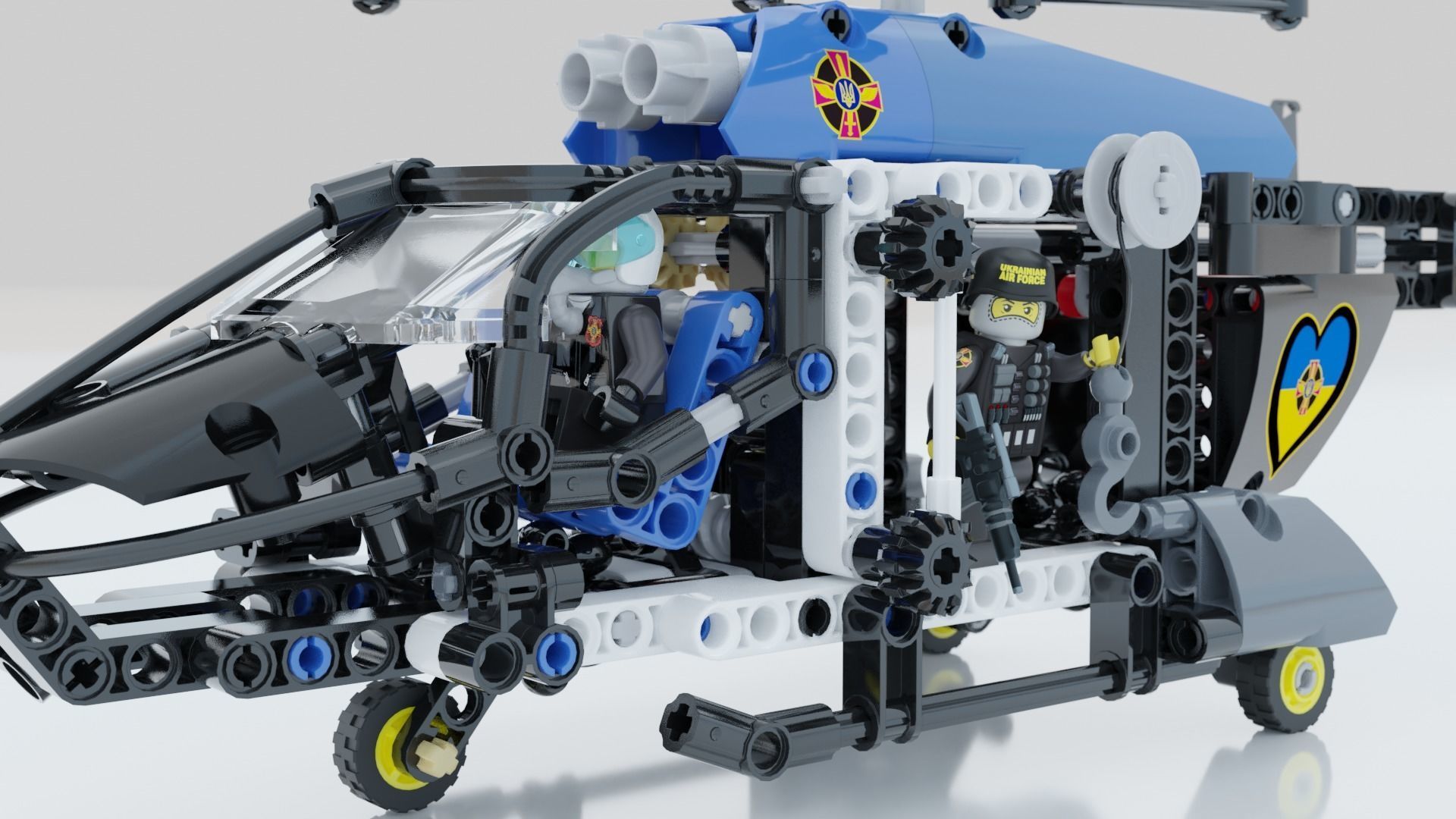 Lego Helicopter UA AIR FORCE 3D model_14