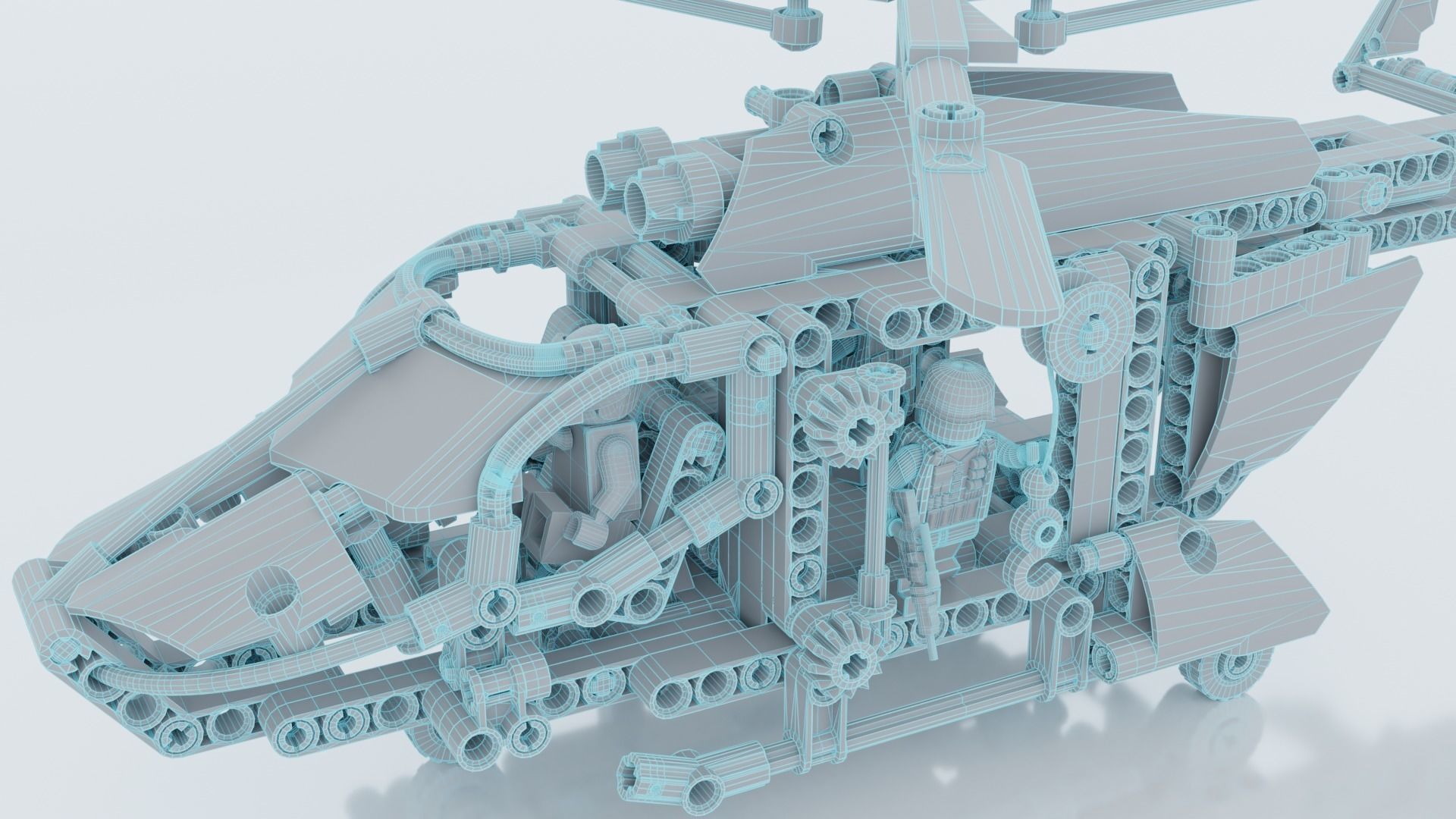 Lego Helicopter UA AIR FORCE 3D model_28