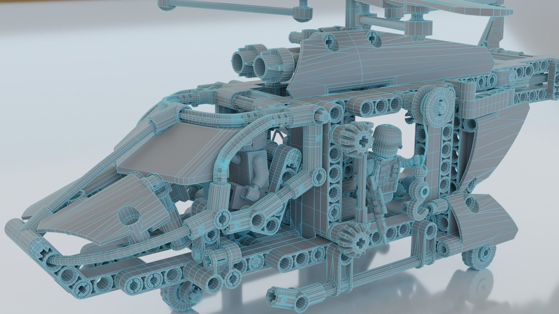 Lego Helicopter UA AIR FORCE 3D model_23
