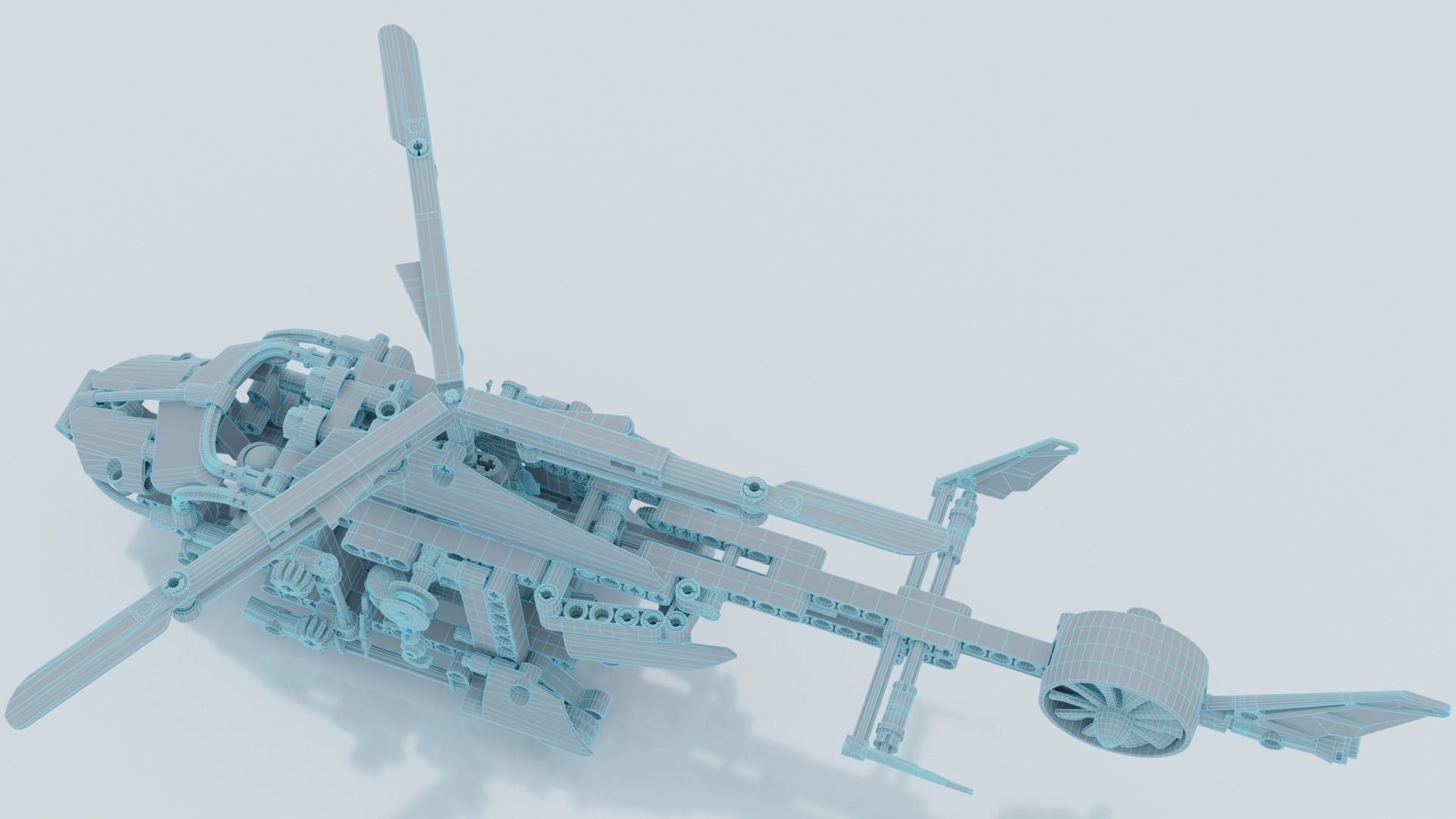 Lego Helicopter UA AIR FORCE 3D model_22