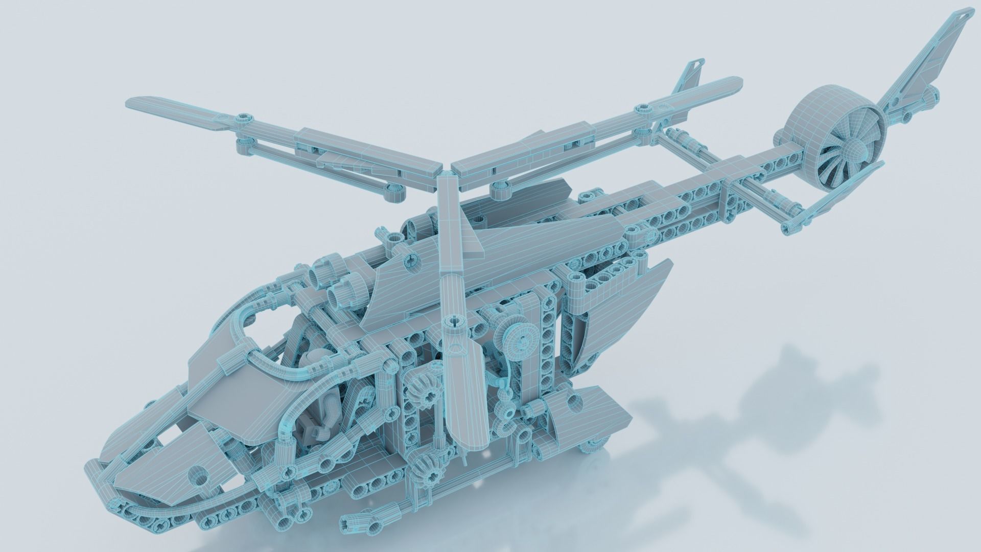 Lego Helicopter UA AIR FORCE 3D model_19