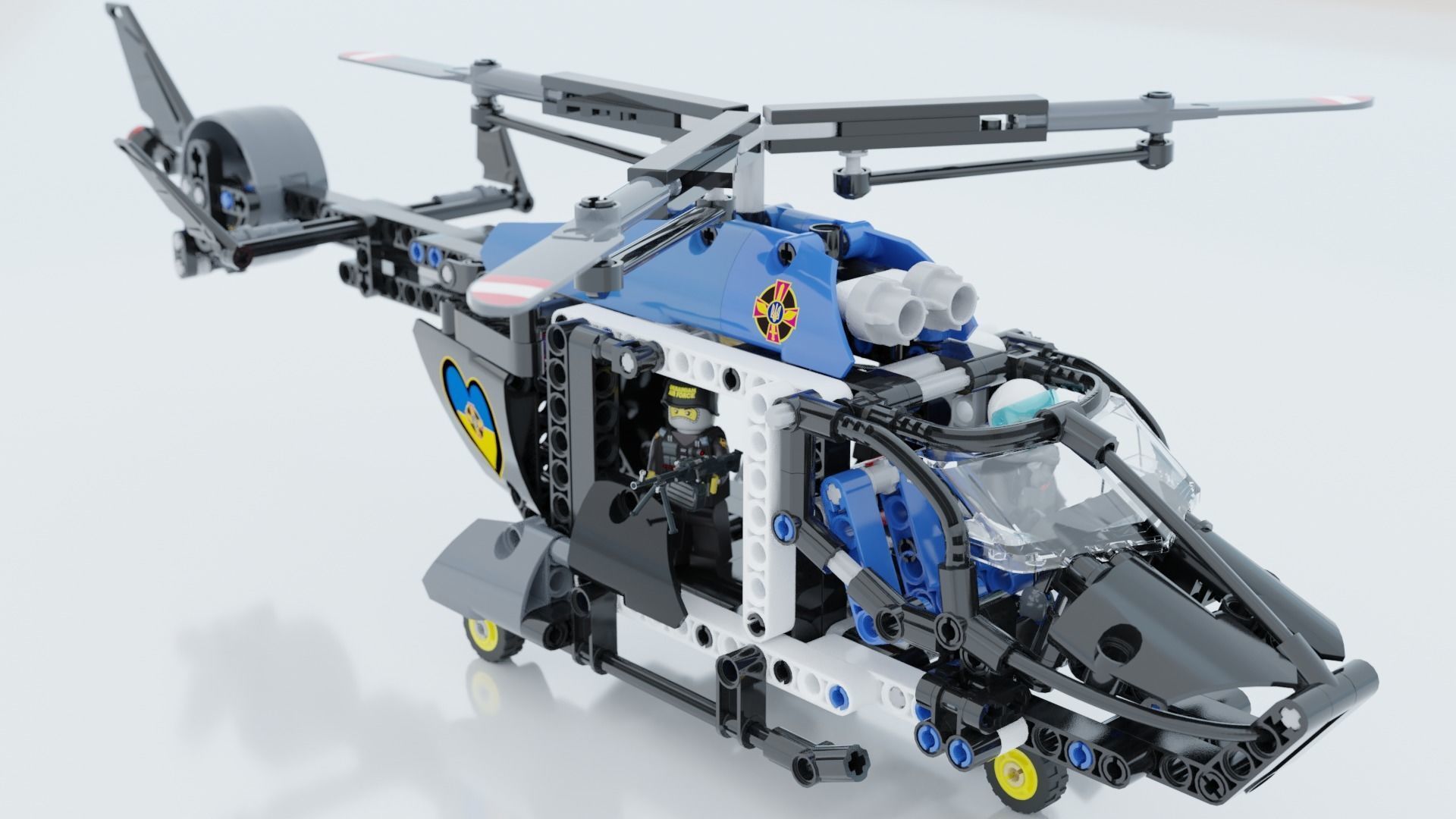Lego Helicopter UA AIR FORCE 3D model_2