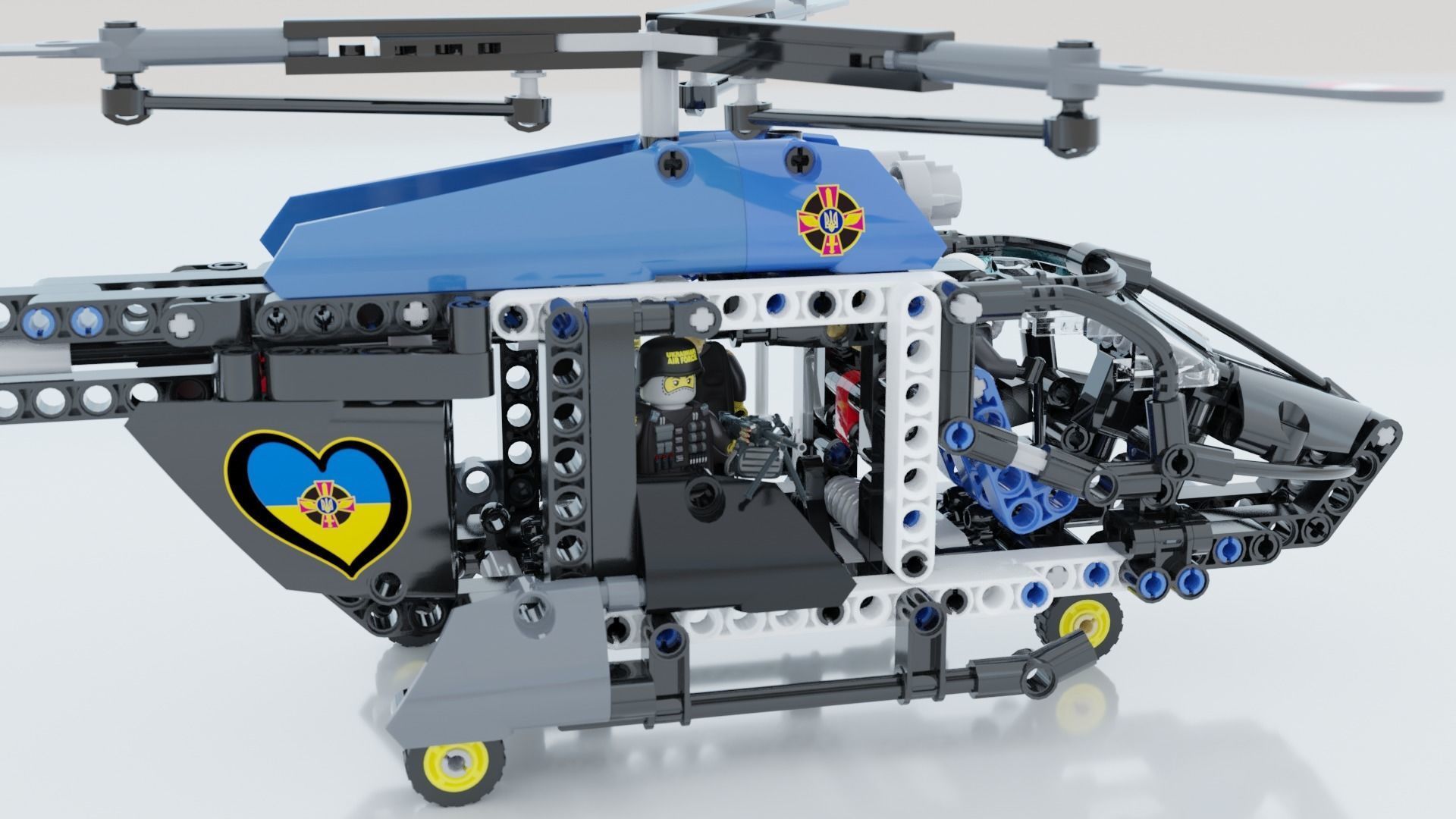 Lego Helicopter UA AIR FORCE 3D model_8